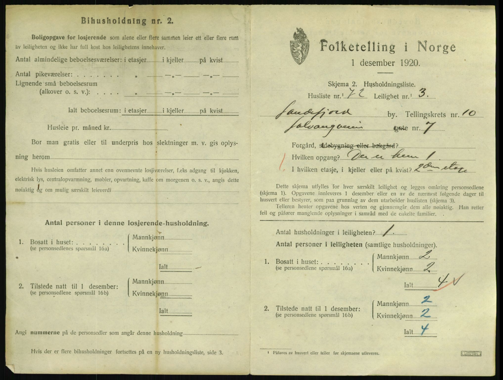 SAKO, 1920 census for Sandefjord, 1920, p. 4178