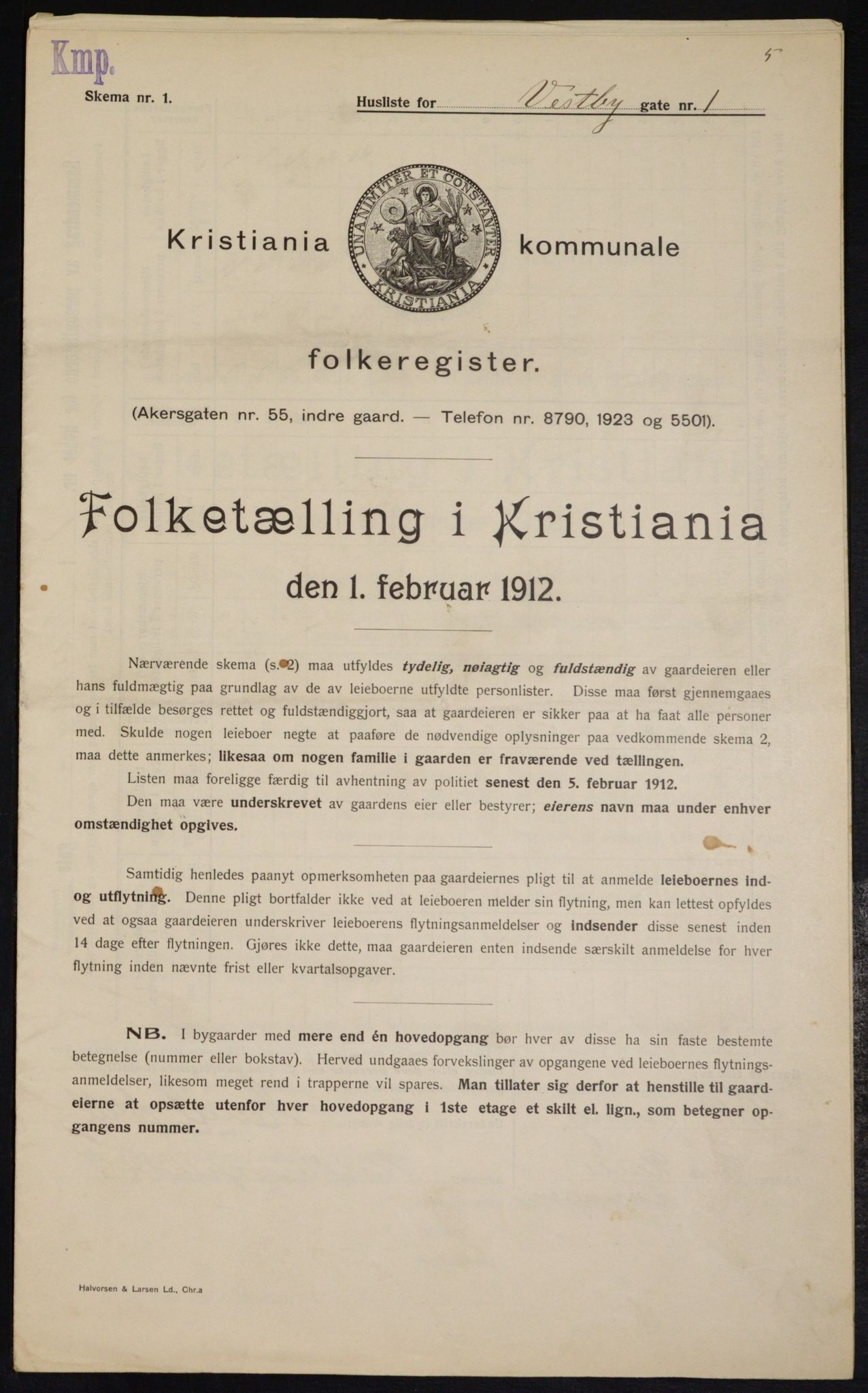 OBA, Municipal Census 1912 for Kristiania, 1912, p. 122247