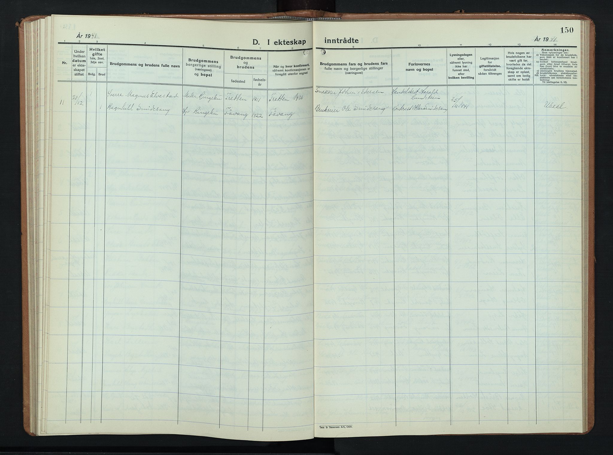 Ringebu prestekontor, SAH/PREST-082/H/Ha/Hab/L0012: Parish register (copy) no. 12, 1934-1949, p. 150
