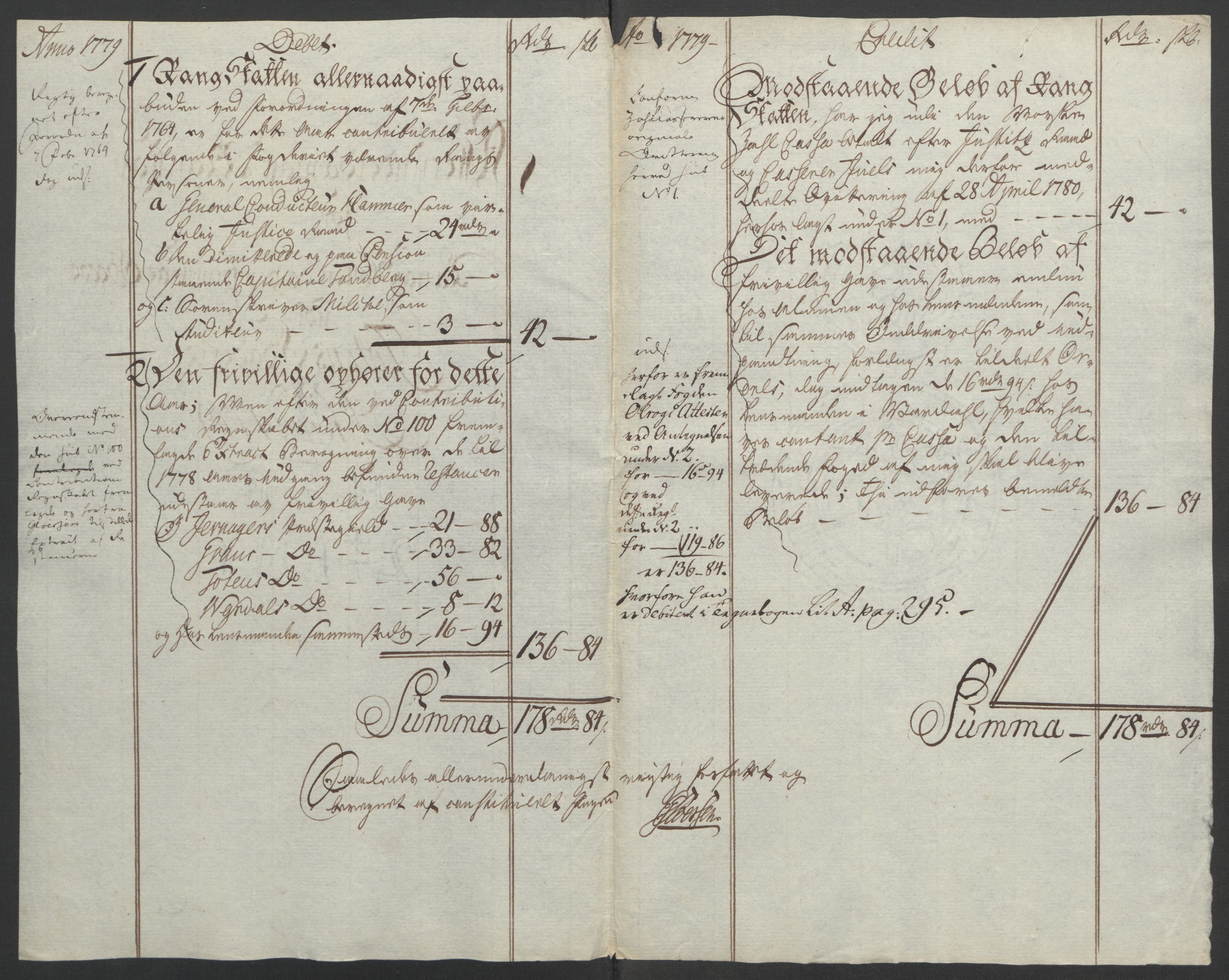 Rentekammeret inntil 1814, Reviderte regnskaper, Fogderegnskap, RA/EA-4092/R19/L1399: Fogderegnskap Toten, Hadeland og Vardal, 1762-1783, p. 497