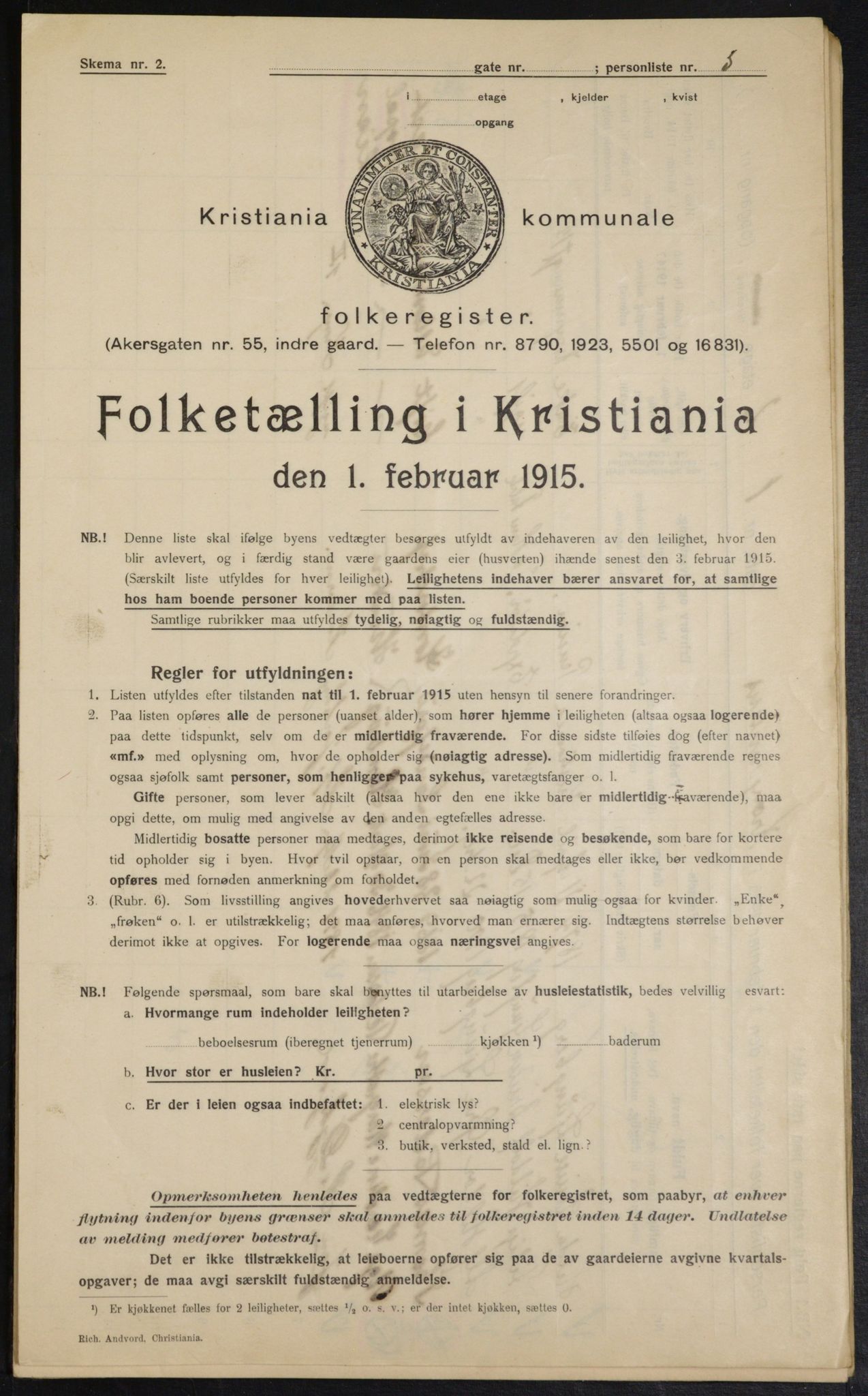 OBA, Municipal Census 1915 for Kristiania, 1915, p. 53984