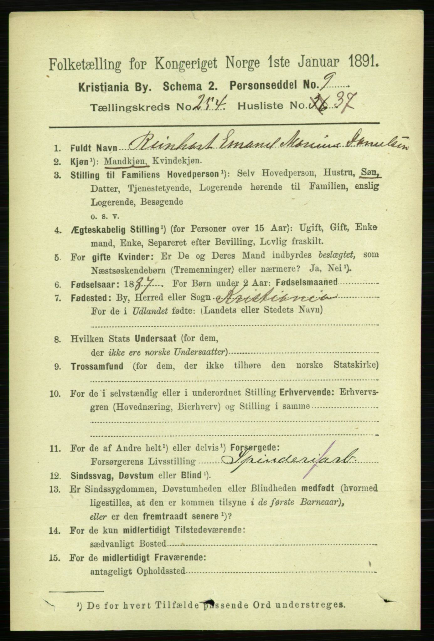 RA, 1891 census for 0301 Kristiania, 1891, p. 154968