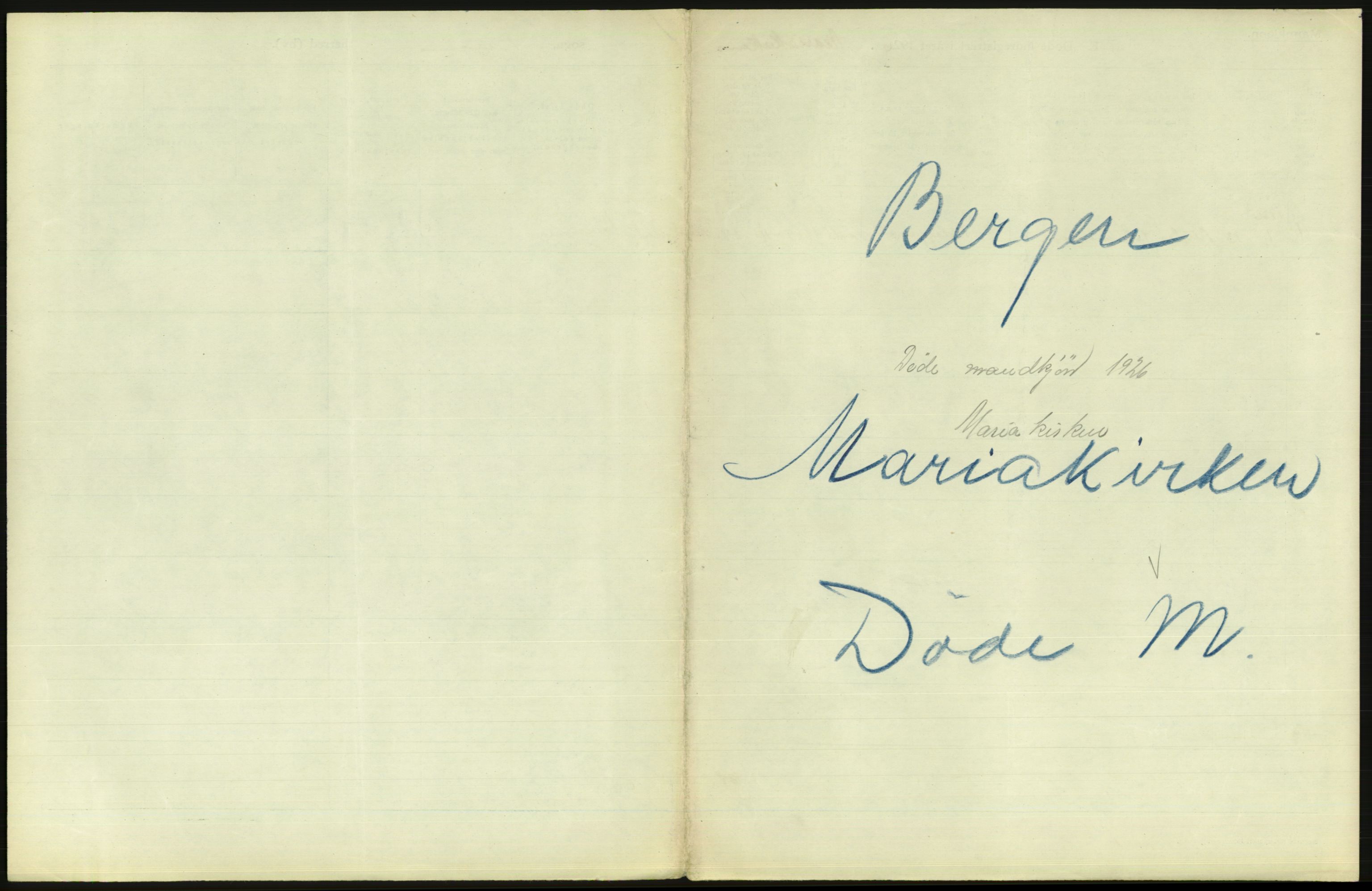 Statistisk sentralbyrå, Sosiodemografiske emner, Befolkning, AV/RA-S-2228/D/Df/Dfc/Dfcf/L0028: Bergen: Gifte, døde, dødfødte., 1926, p. 683