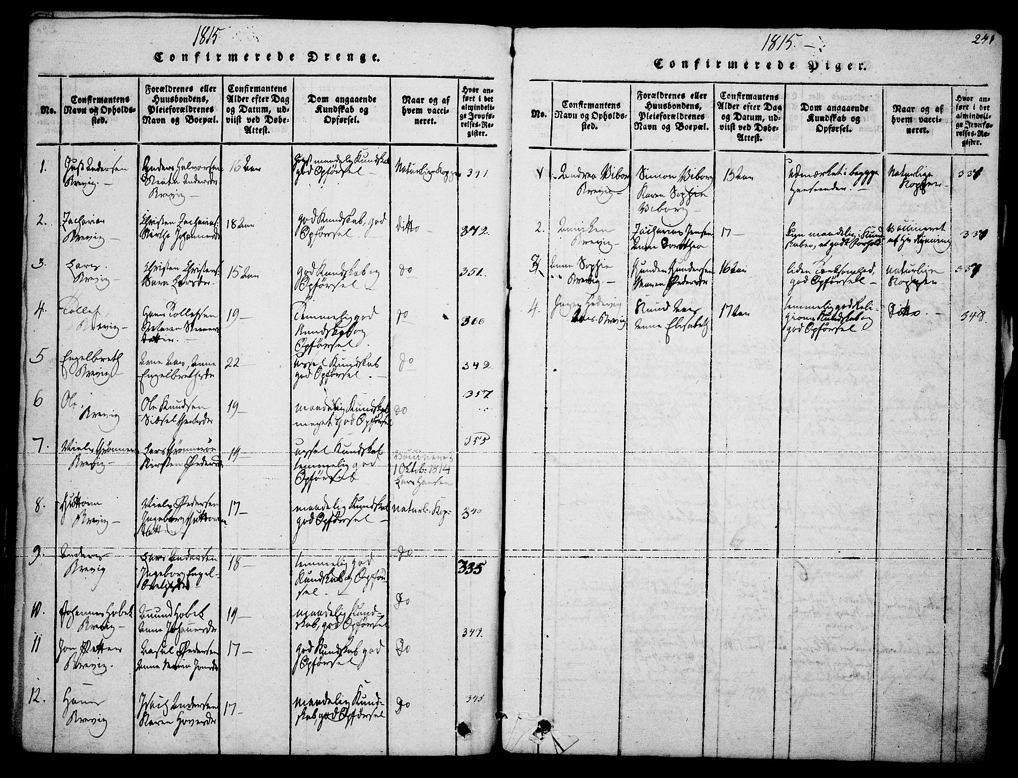 Brevik kirkebøker, SAKO/A-255/F/Fa/L0004: Parish register (official) no. 4, 1814-1846, p. 241