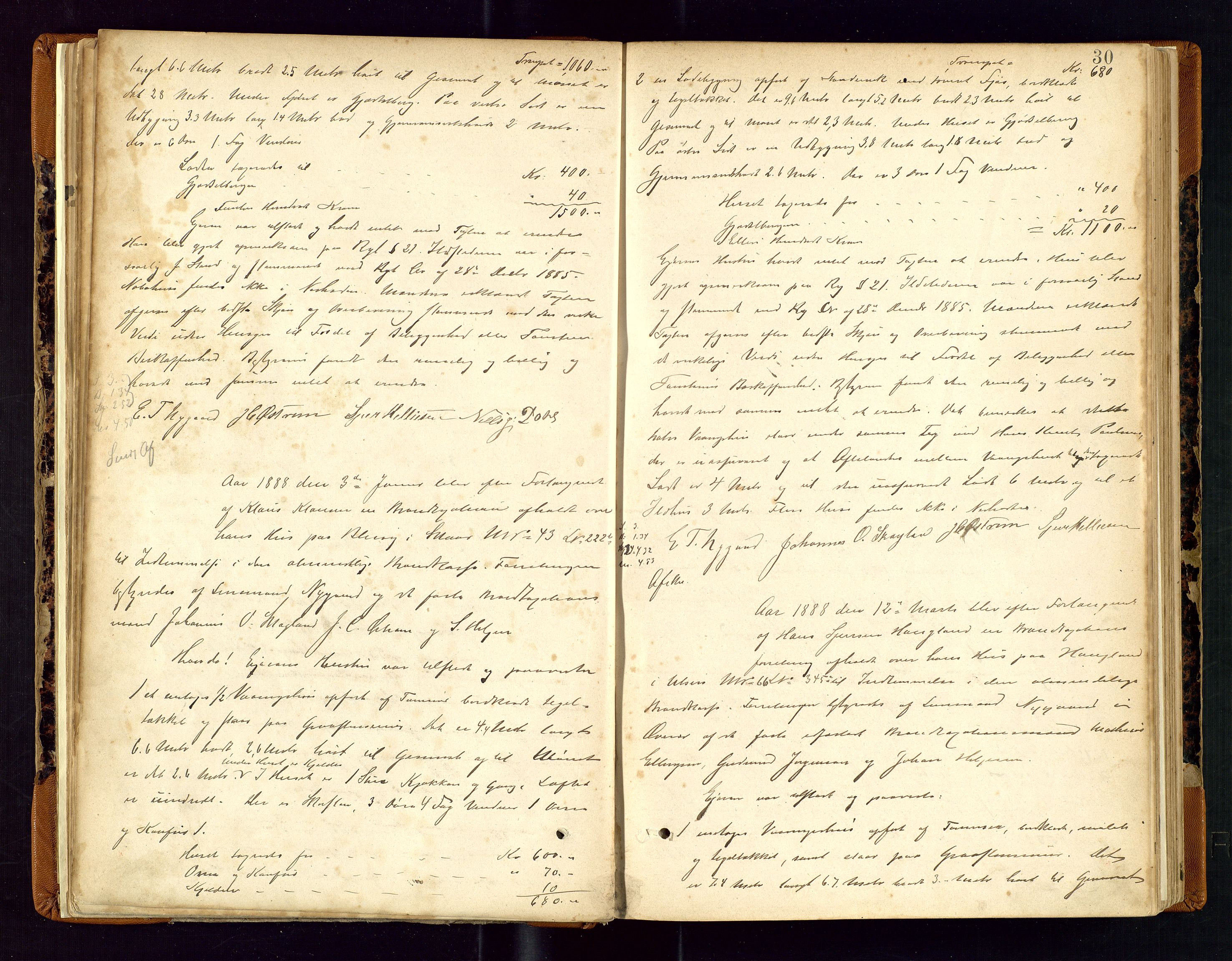 Torvestad lensmannskontor, AV/SAST-A-100307/1/Goa/L0002: "Brandtaxationsprotokol for Torvestad Thinglag", 1883-1917, p. 29b-30a