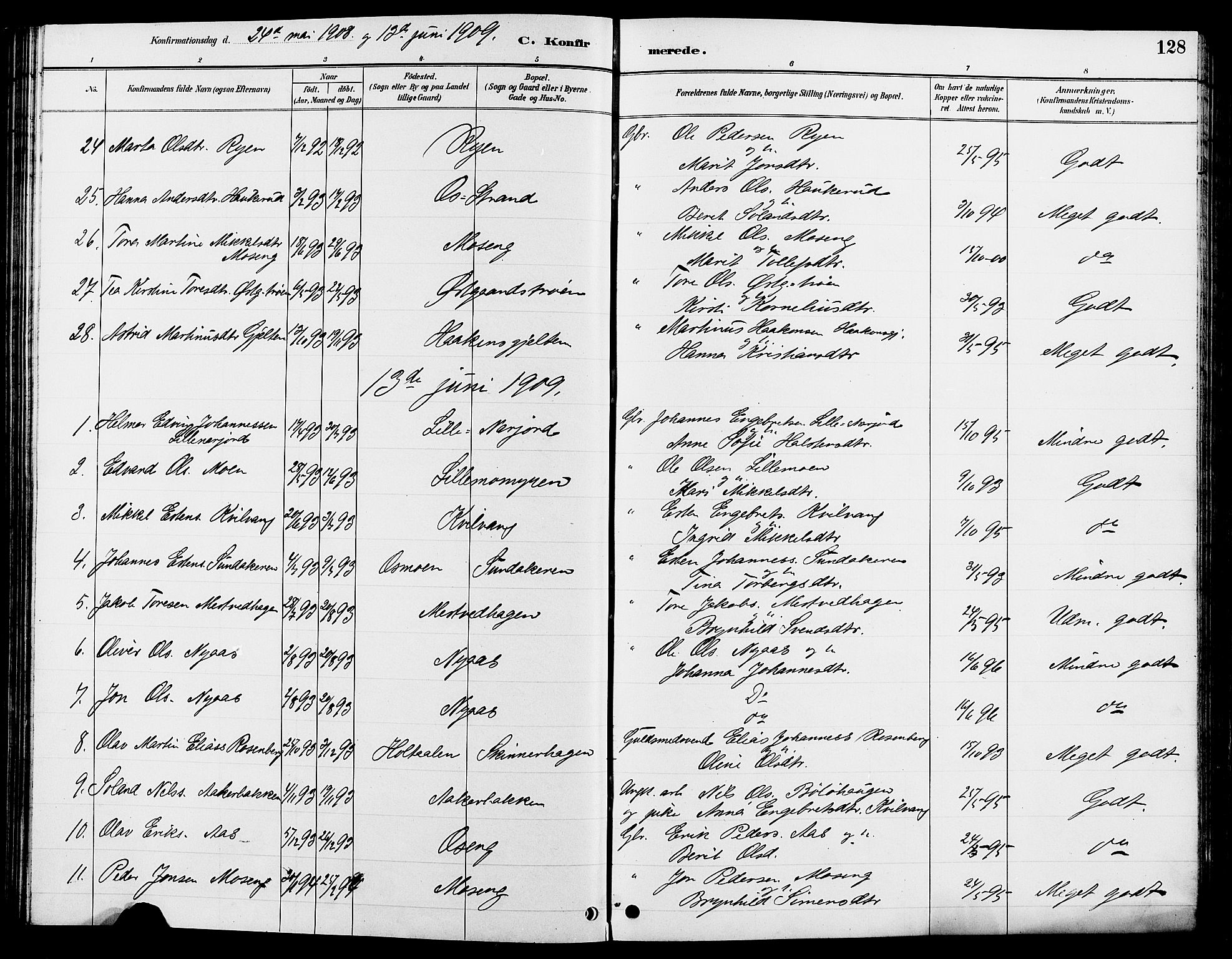 Tolga prestekontor, AV/SAH-PREST-062/L/L0008: Parish register (copy) no. 8, 1887-1912, p. 128