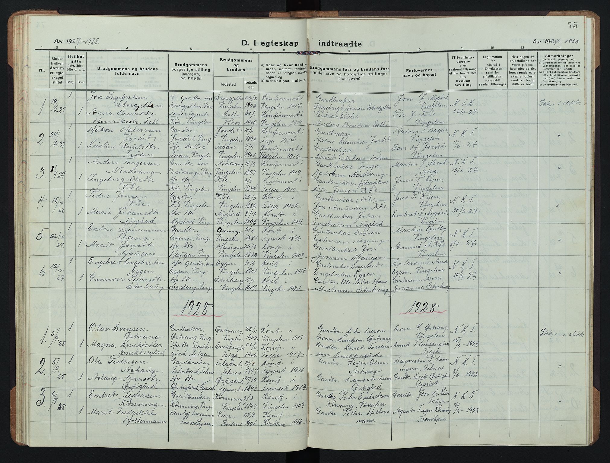 Tolga prestekontor, AV/SAH-PREST-062/L/L0015: Parish register (copy) no. 15, 1919-1946, p. 75