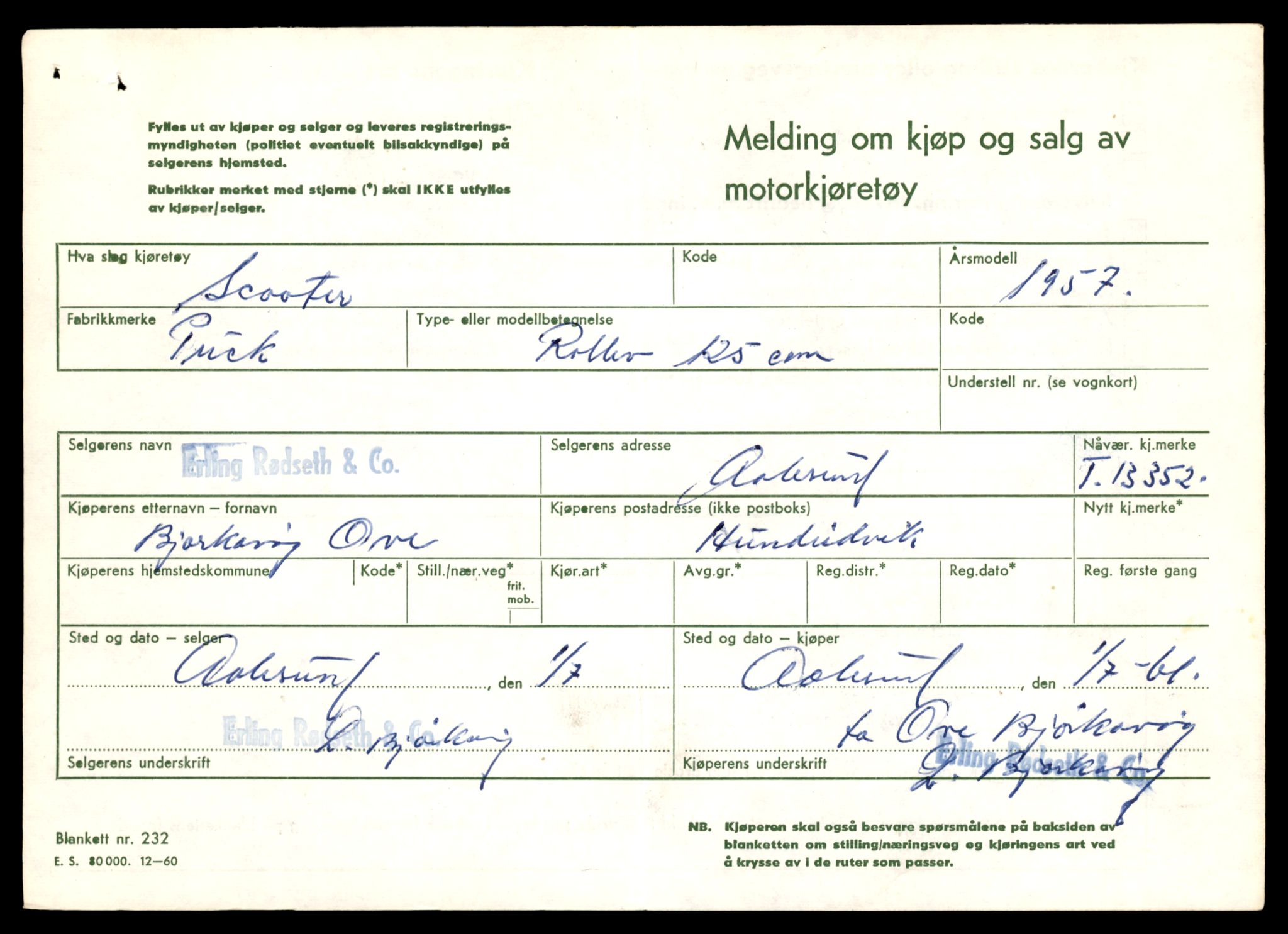 Møre og Romsdal vegkontor - Ålesund trafikkstasjon, AV/SAT-A-4099/F/Fe/L0038: Registreringskort for kjøretøy T 13180 - T 13360, 1927-1998, p. 2903