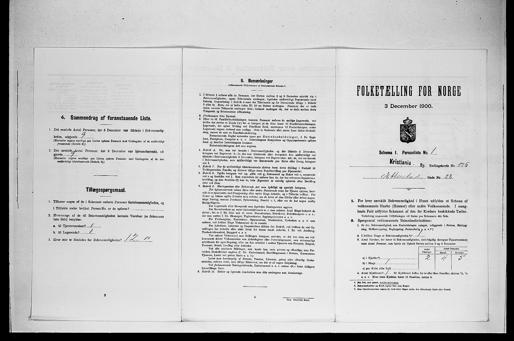 SAO, 1900 census for Kristiania, 1900, p. 21356