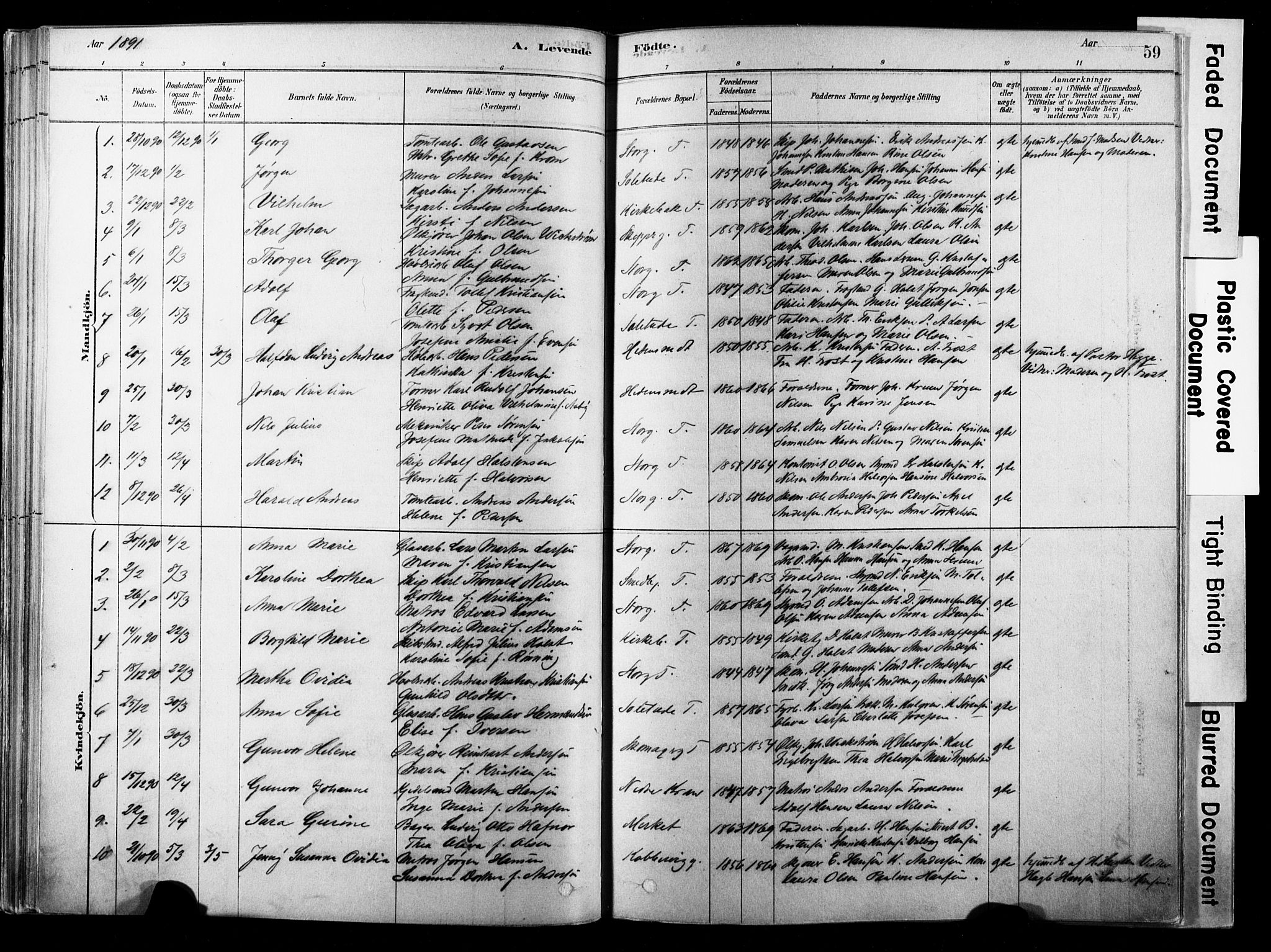 Strømsø kirkebøker, SAKO/A-246/F/Fb/L0006: Parish register (official) no. II 6, 1879-1910, p. 59