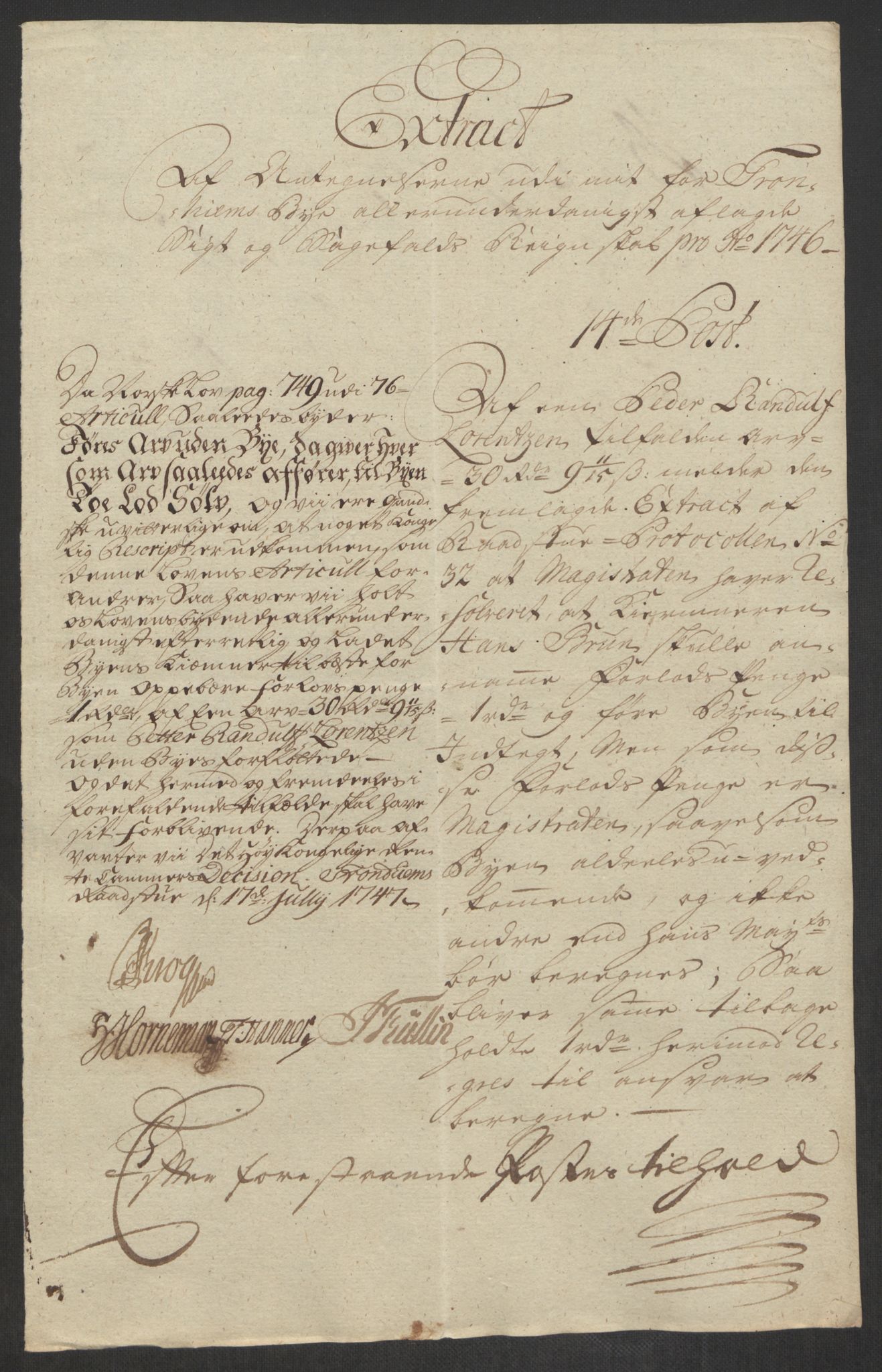 Rentekammeret inntil 1814, Reviderte regnskaper, Byregnskaper, RA/EA-4066/R/Rs/L0541: [S22] Sikt og sakefall, 1743-1746, p. 407