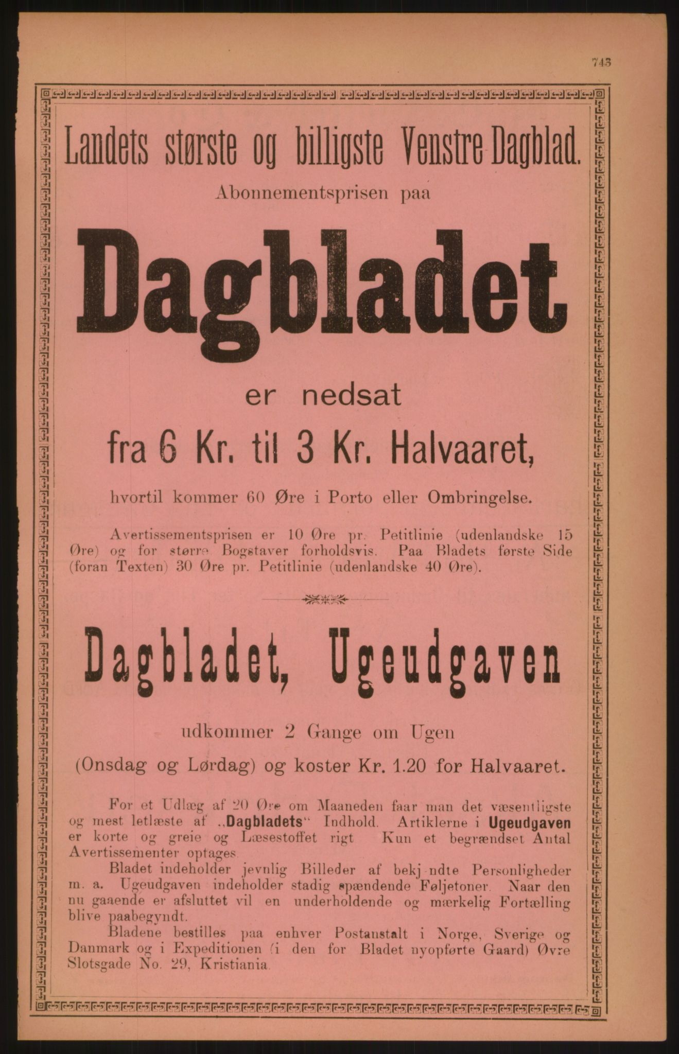 Kristiania/Oslo adressebok, PUBL/-, 1891, p. 743