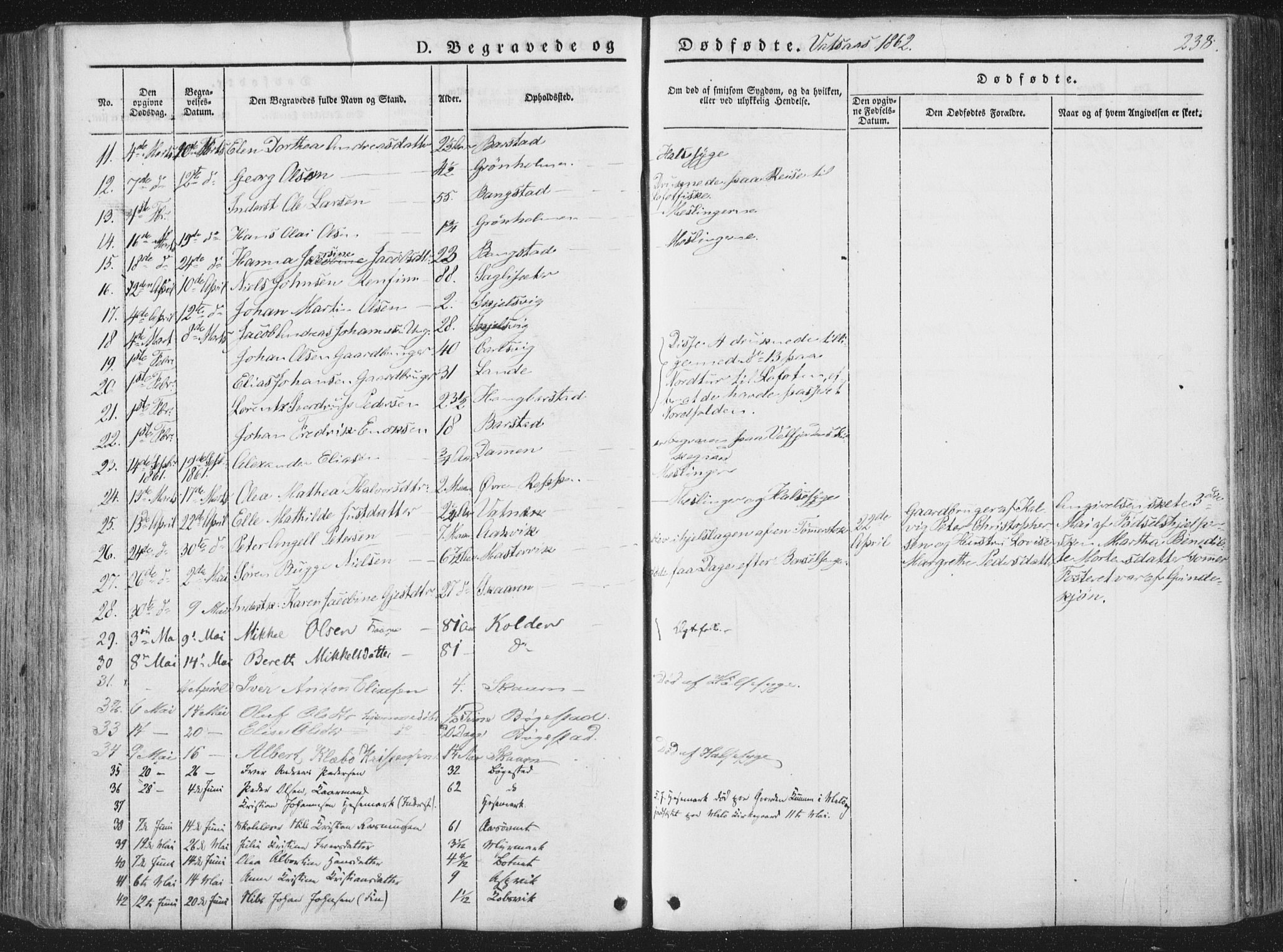 Ministerialprotokoller, klokkerbøker og fødselsregistre - Nordland, AV/SAT-A-1459/810/L0144: Parish register (official) no. 810A07 /1, 1841-1862, p. 238