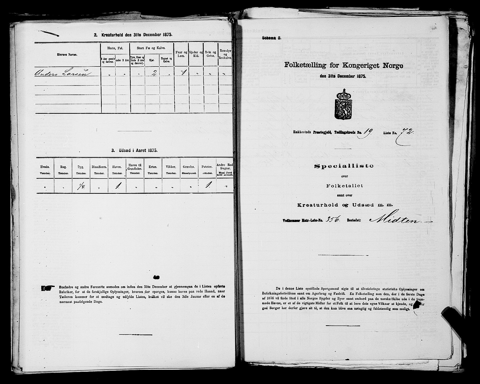 RA, 1875 census for 0128P Rakkestad, 1875, p. 2129