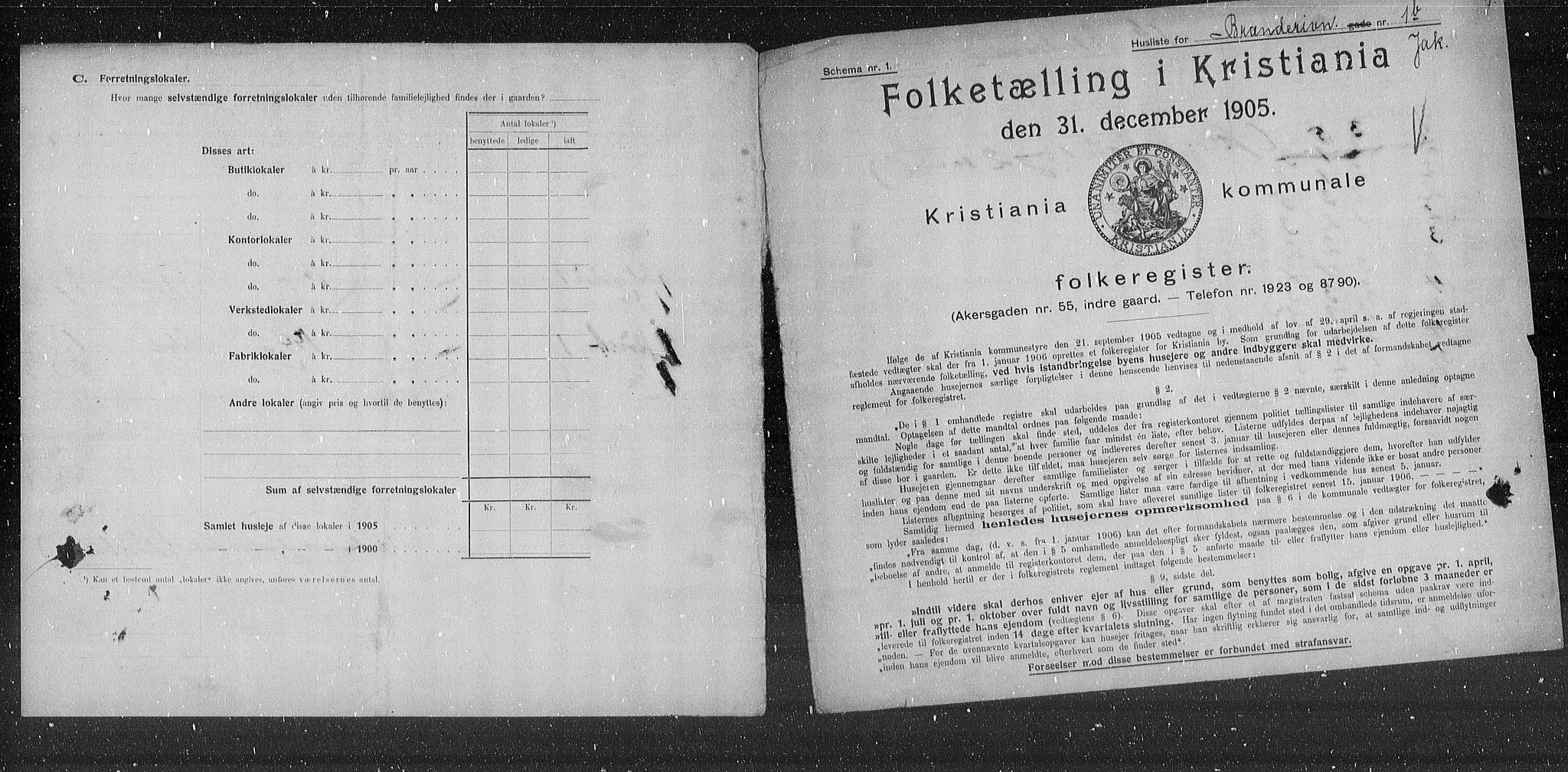 OBA, Municipal Census 1905 for Kristiania, 1905, p. 5243