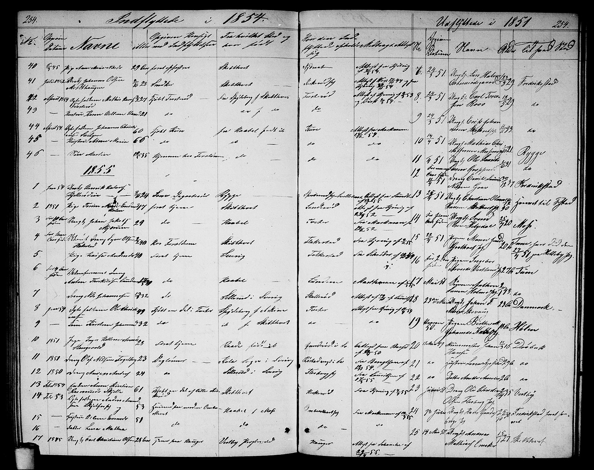 Våler prestekontor Kirkebøker, AV/SAO-A-11083/G/Ga/L0002: Parish register (copy) no. I 2, 1839-1860, p. 254