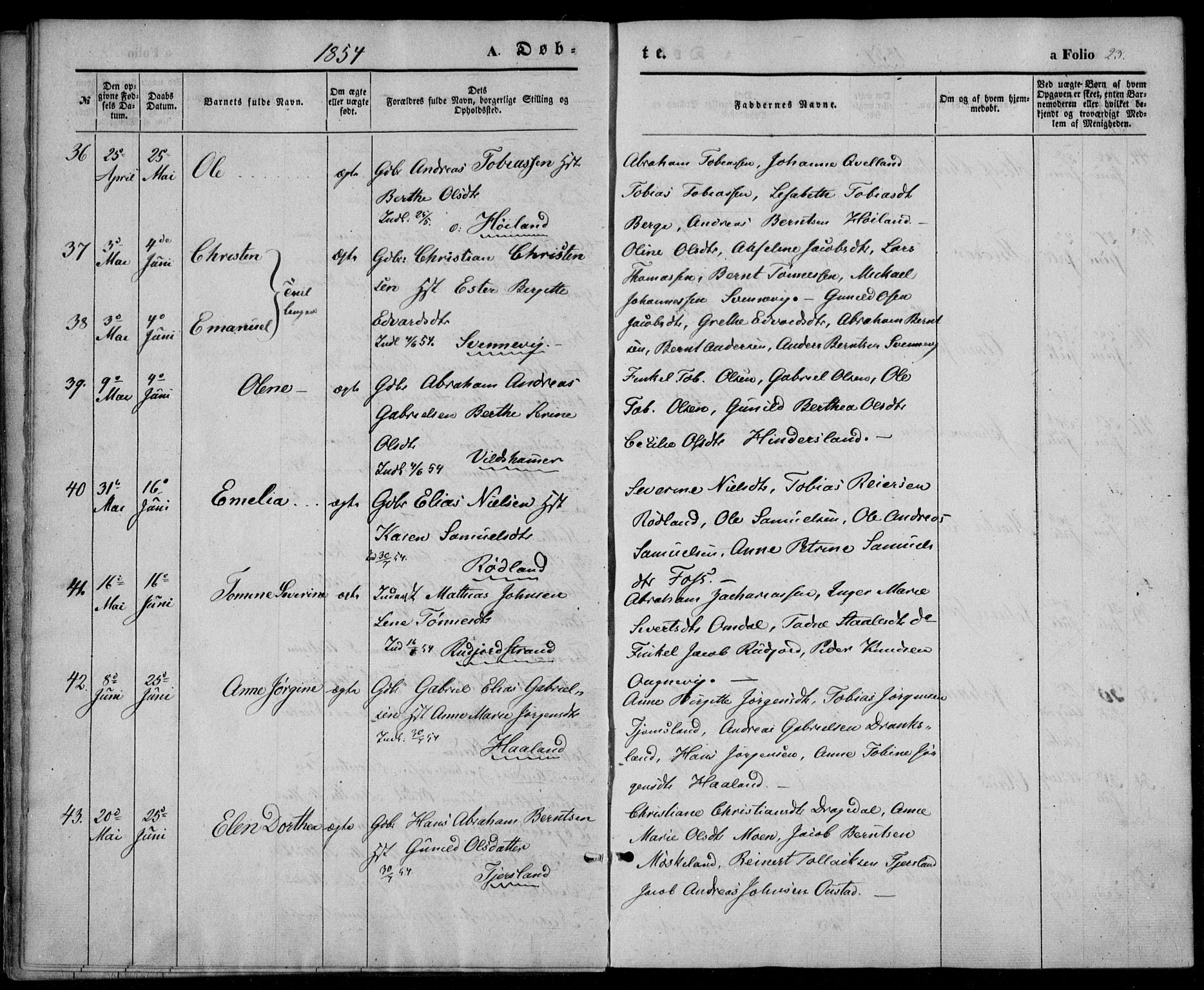 Lyngdal sokneprestkontor, AV/SAK-1111-0029/F/Fa/Fac/L0009: Parish register (official) no. A 9, 1852-1864, p. 23