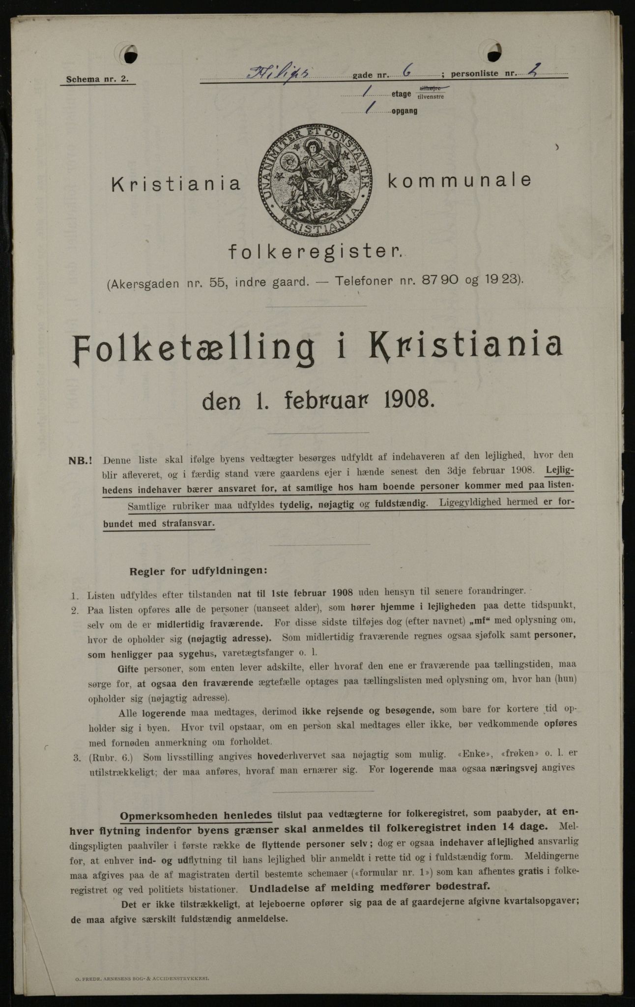 OBA, Municipal Census 1908 for Kristiania, 1908, p. 21914