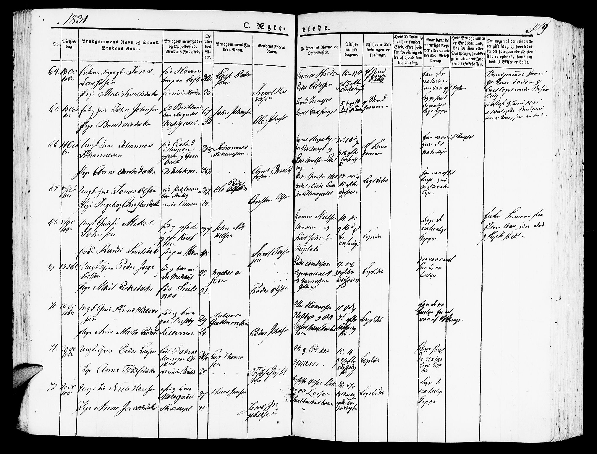 Ministerialprotokoller, klokkerbøker og fødselsregistre - Nord-Trøndelag, SAT/A-1458/709/L0070: Parish register (official) no. 709A10, 1820-1832, p. 379
