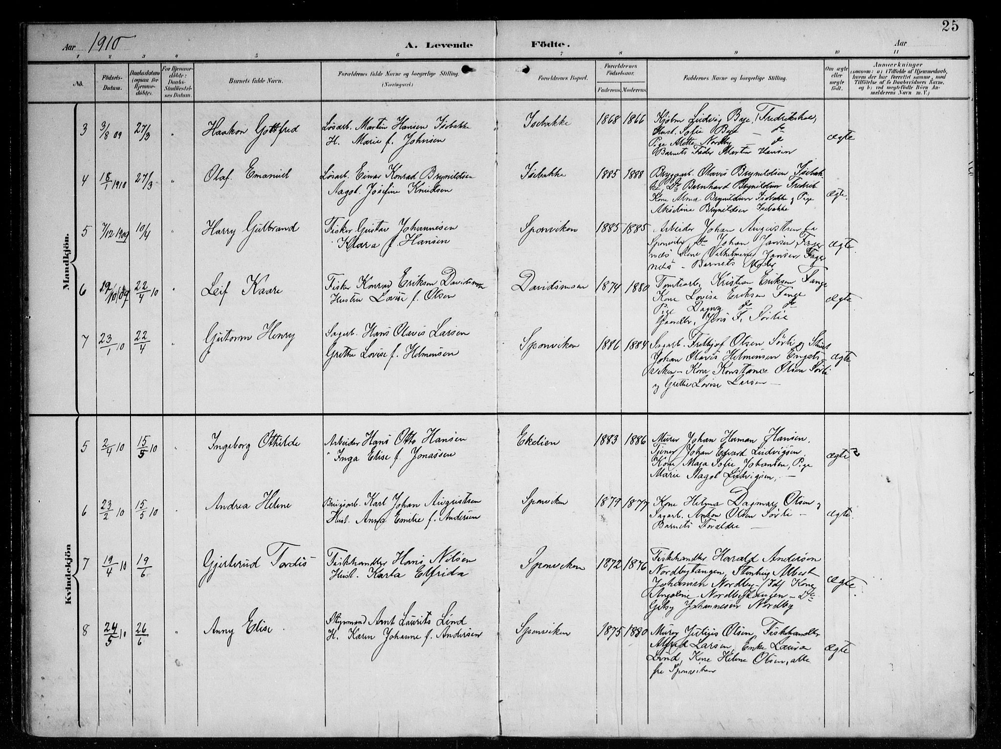 Berg prestekontor Kirkebøker, AV/SAO-A-10902/F/Fa/L0008: Parish register (official) no. I 8, 1902-1920, p. 25