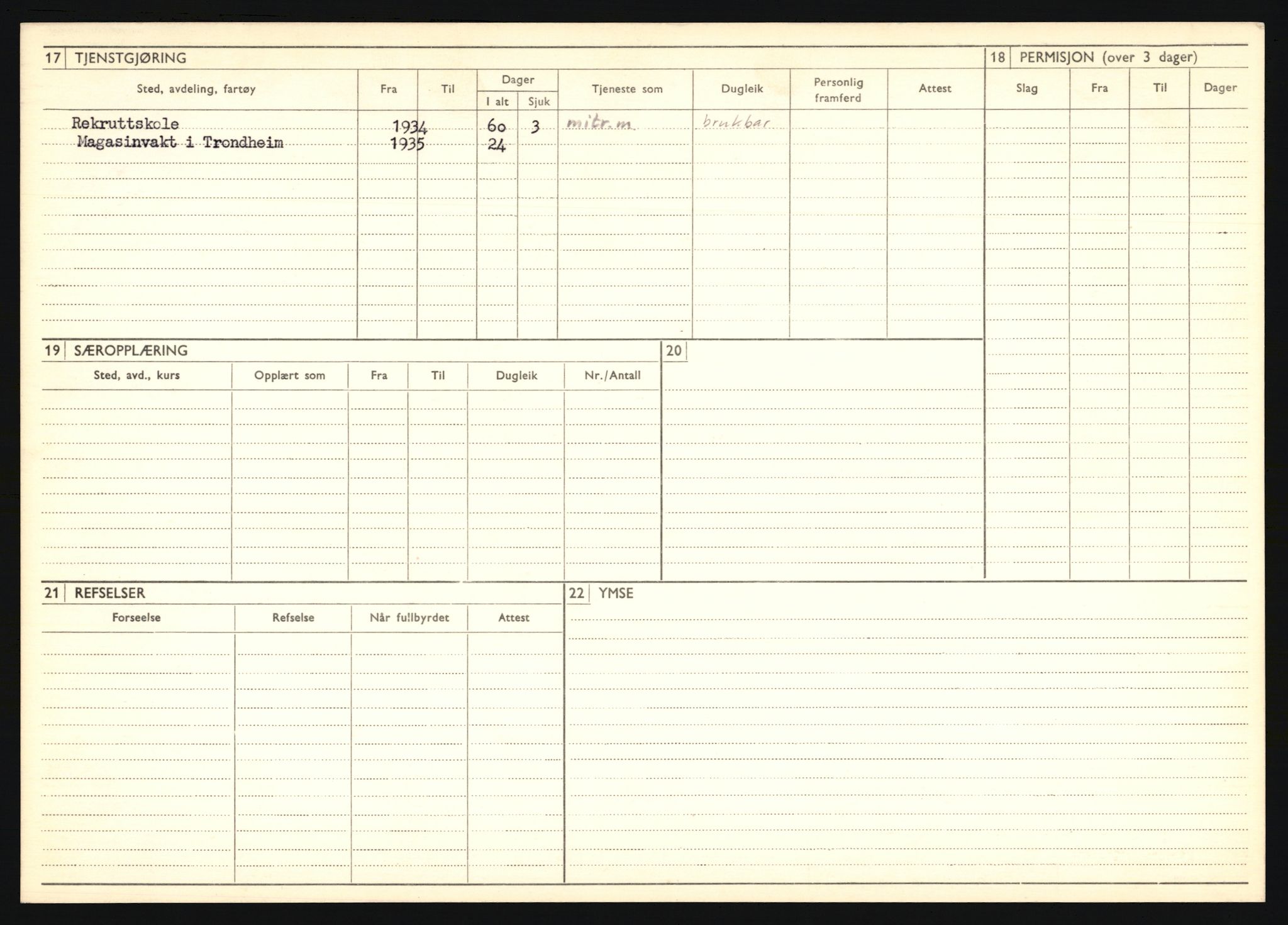 Forsvaret, Troms infanteriregiment nr. 16, AV/RA-RAFA-3146/P/Pa/L0018: Rulleblad for regimentets menige mannskaper, årsklasse 1934, 1934, p. 608