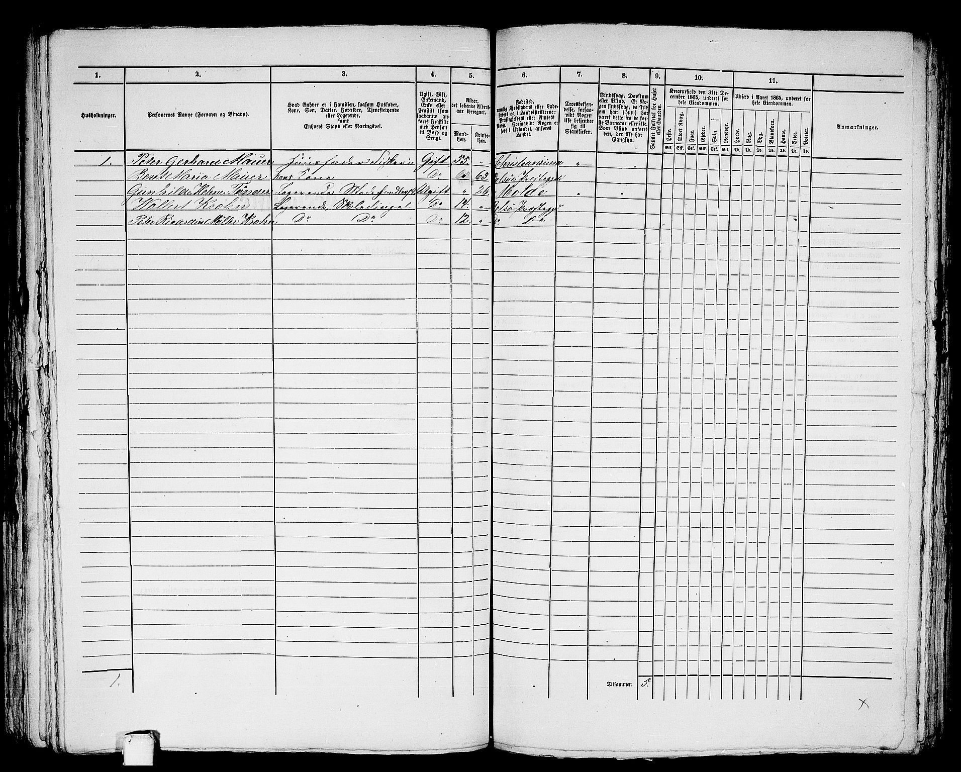 RA, 1865 census for Molde, 1865, p. 227