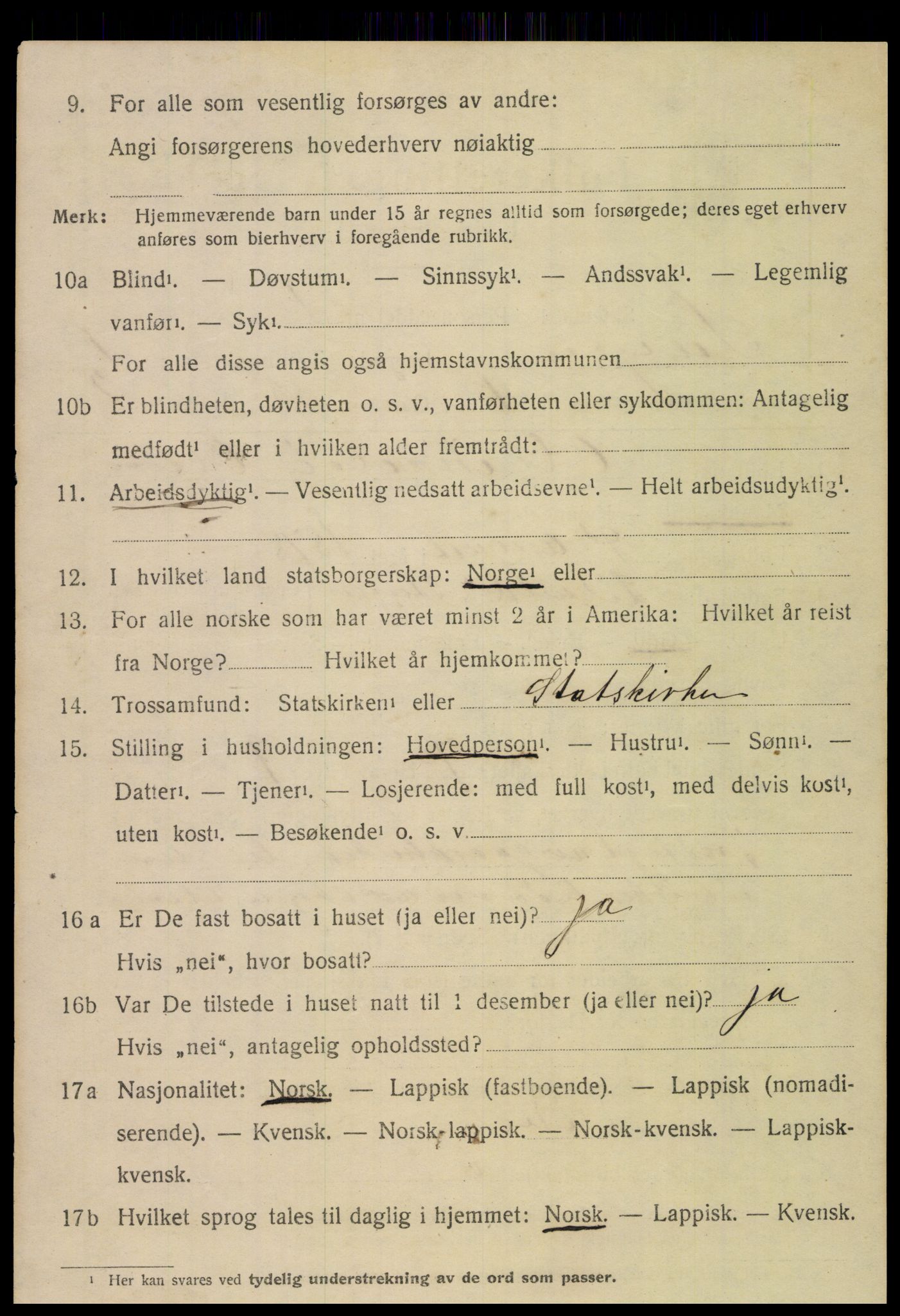 SAT, 1920 census for Steigen, 1920, p. 835