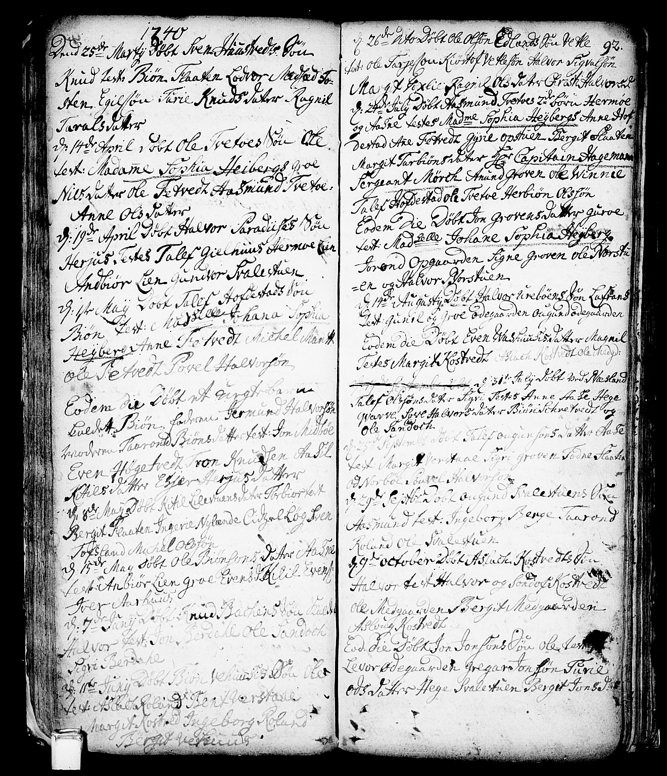 Vinje kirkebøker, SAKO/A-312/F/Fa/L0001: Parish register (official) no. I 1, 1717-1766, p. 92