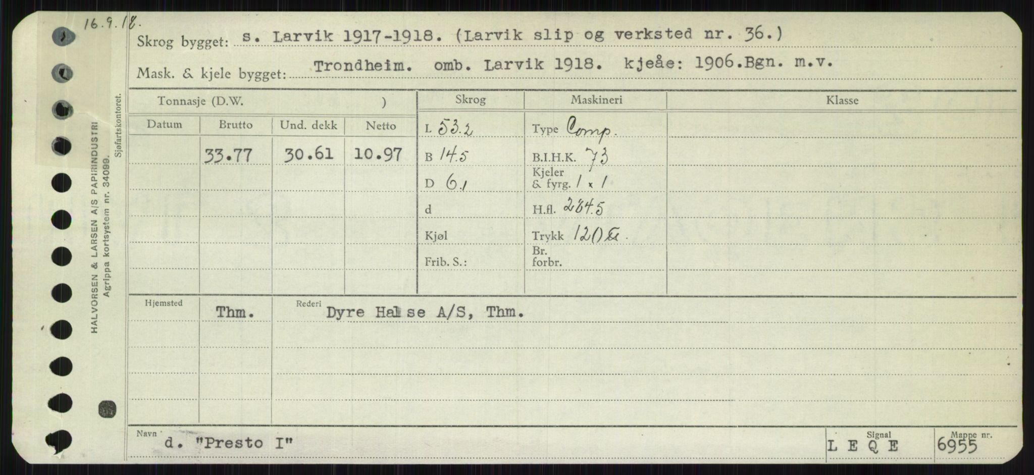 Sjøfartsdirektoratet med forløpere, Skipsmålingen, AV/RA-S-1627/H/Ha/L0004/0002: Fartøy, Mas-R / Fartøy, Odin-R, p. 419