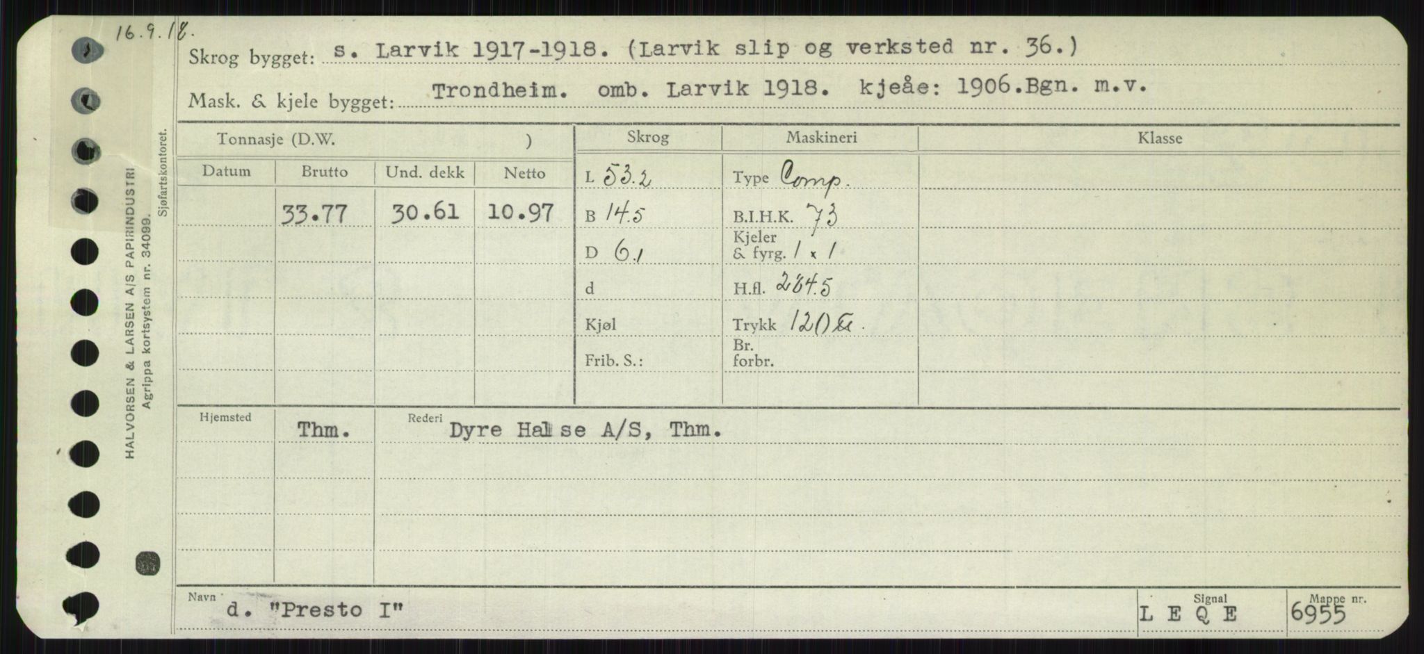 Sjøfartsdirektoratet med forløpere, Skipsmålingen, RA/S-1627/H/Ha/L0004/0002: Fartøy, Mas-R / Fartøy, Odin-R, p. 419