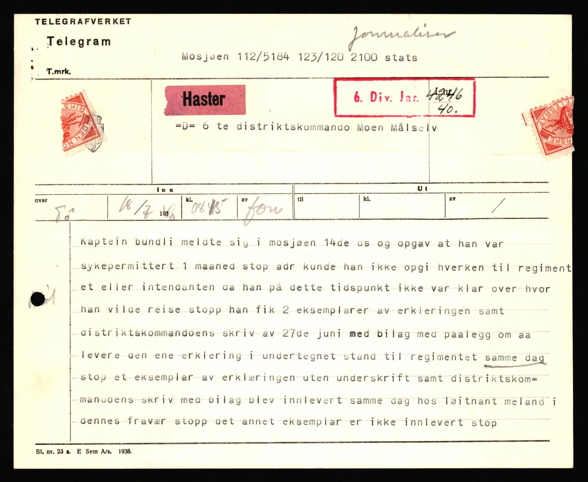 Forsvaret, Forsvarets krigshistoriske avdeling, AV/RA-RAFA-2017/Y/Yf/L0198: II-C-11-2100  -  Kapitulasjonen i 1940, 1940, p. 507