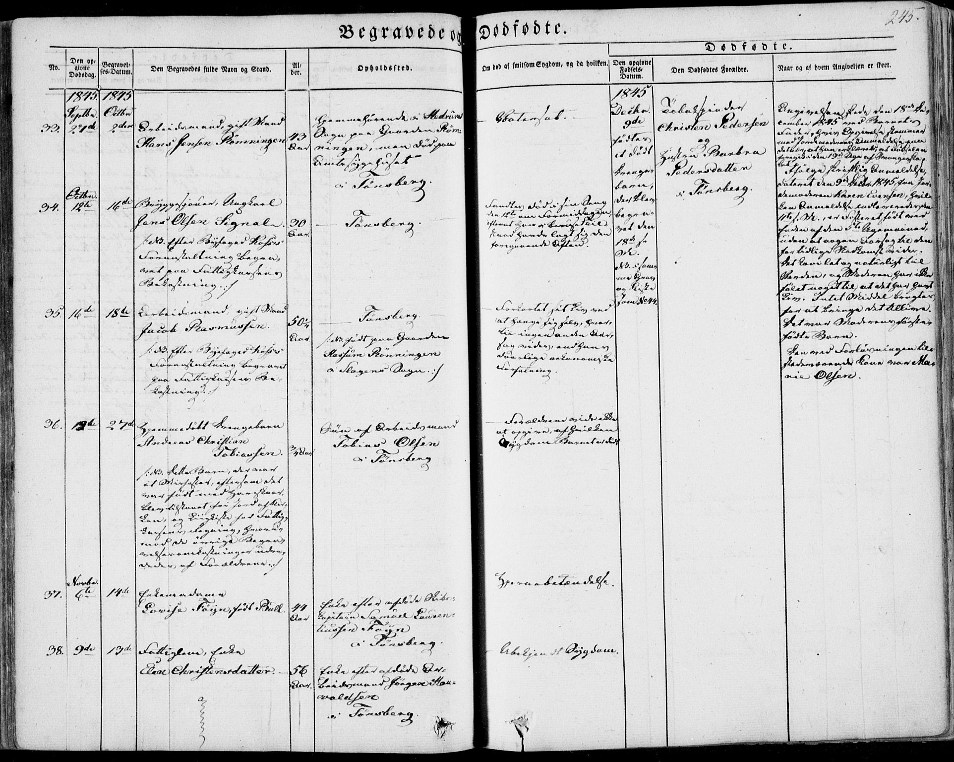 Tønsberg kirkebøker, AV/SAKO-A-330/F/Fa/L0007: Parish register (official) no. I 7, 1845-1854, p. 245