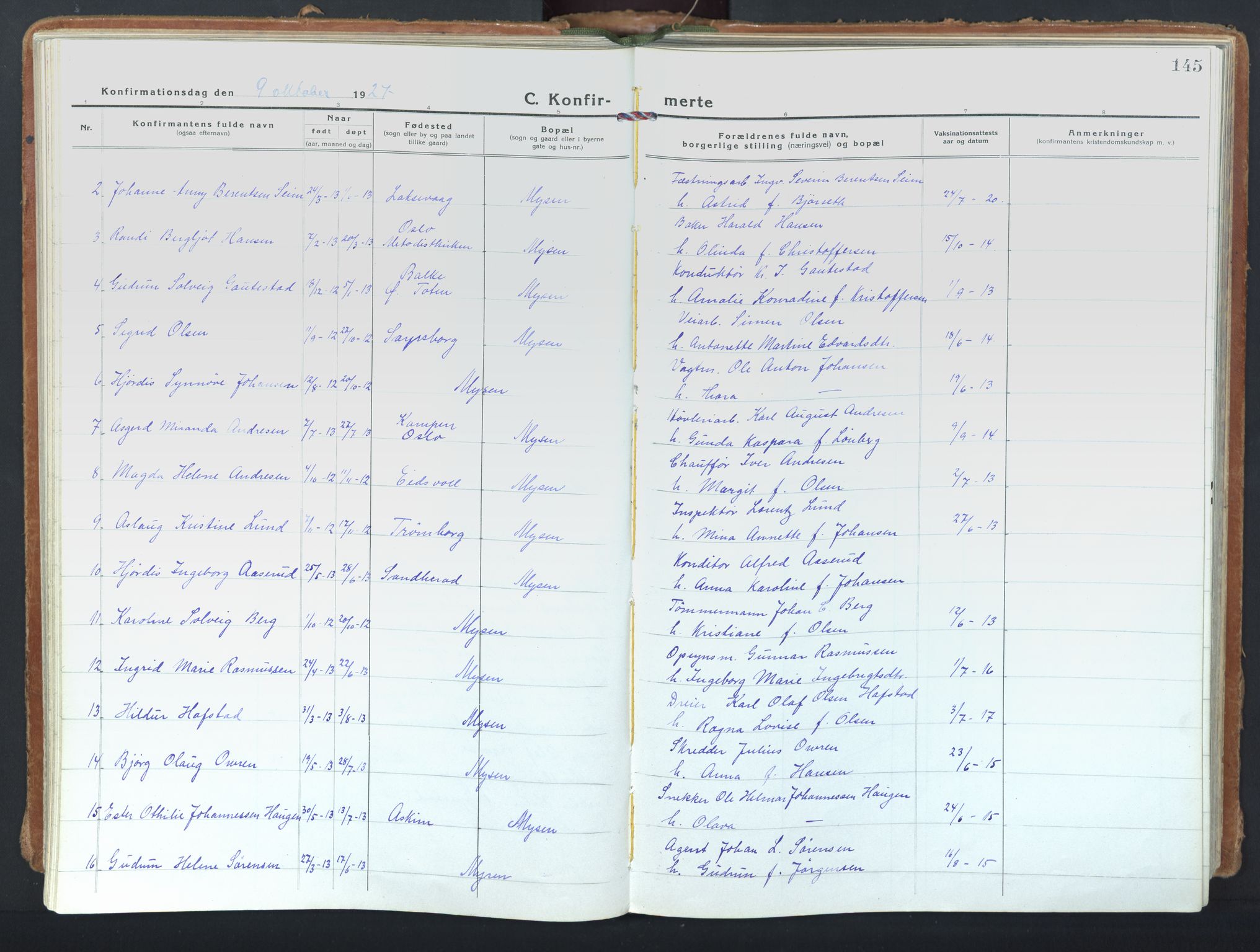 Eidsberg prestekontor Kirkebøker, SAO/A-10905/F/Fd/L0001: Parish register (official) no. IV 1, 1921-1948, p. 145