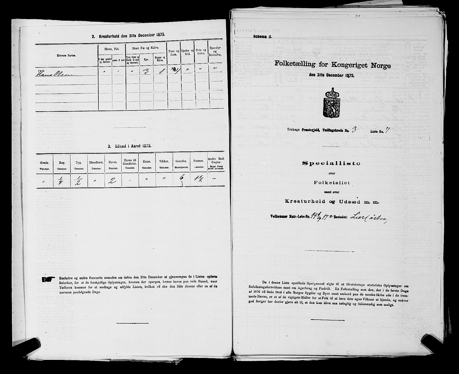 RA, 1875 census for 0224P Aurskog, 1875, p. 268