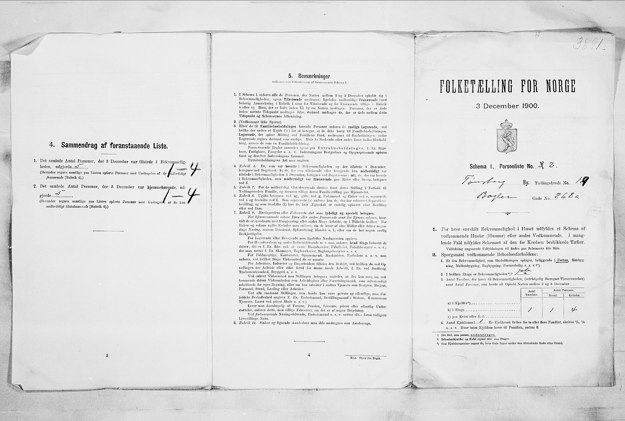 RA, 1900 census for Tønsberg, 1900, p. 70