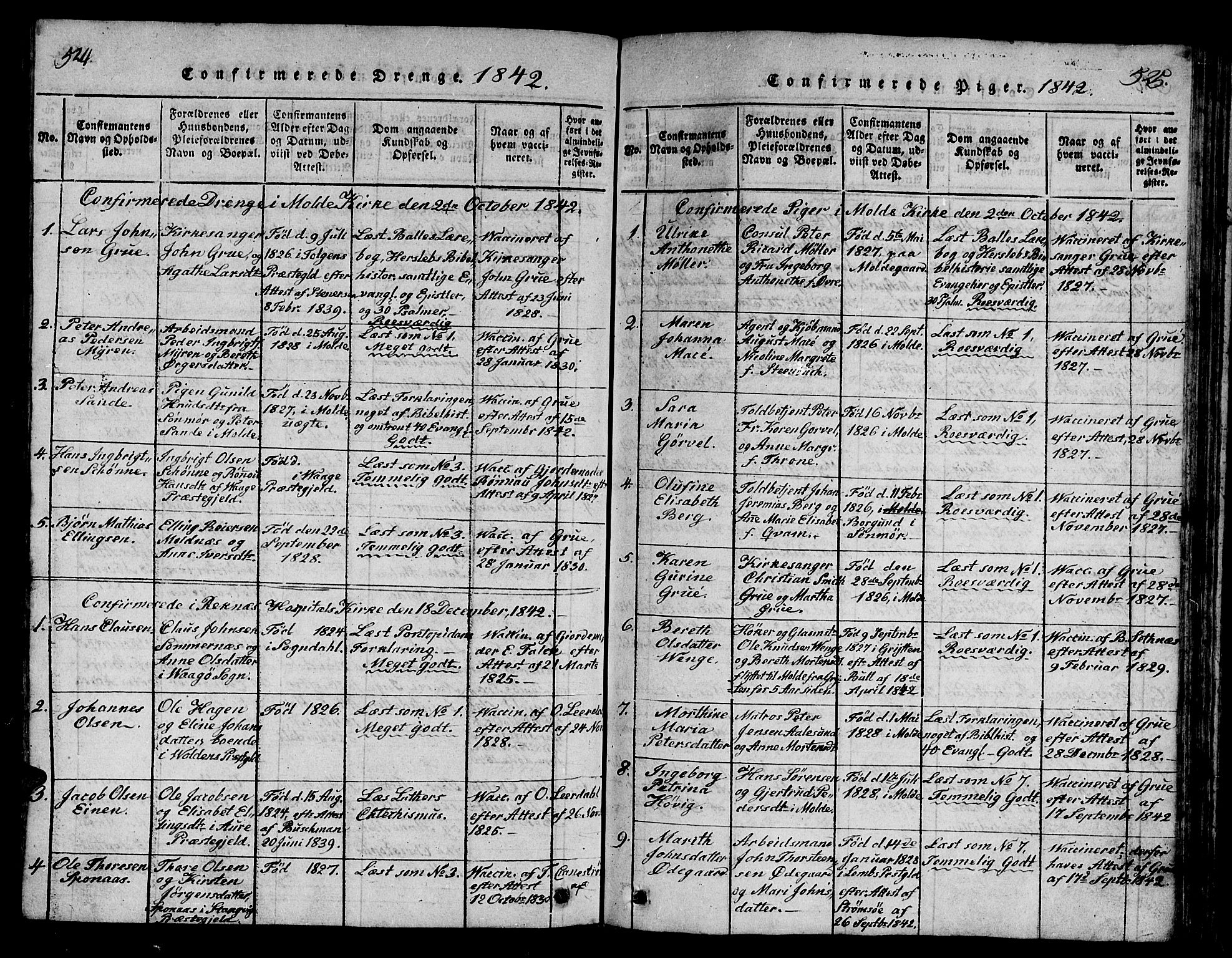 Ministerialprotokoller, klokkerbøker og fødselsregistre - Møre og Romsdal, AV/SAT-A-1454/558/L0700: Parish register (copy) no. 558C01, 1818-1868, p. 524-525