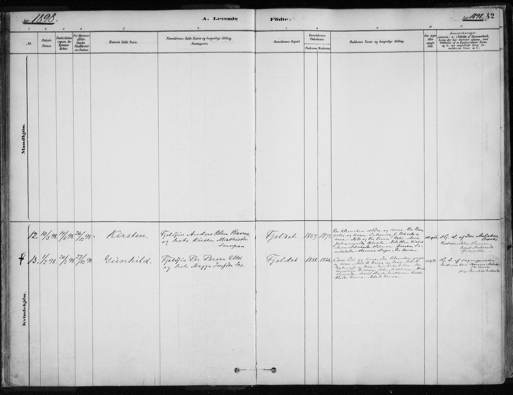 Karasjok sokneprestkontor, AV/SATØ-S-1352/H/Ha/L0002kirke: Parish register (official) no. 2, 1885-1906, p. 42