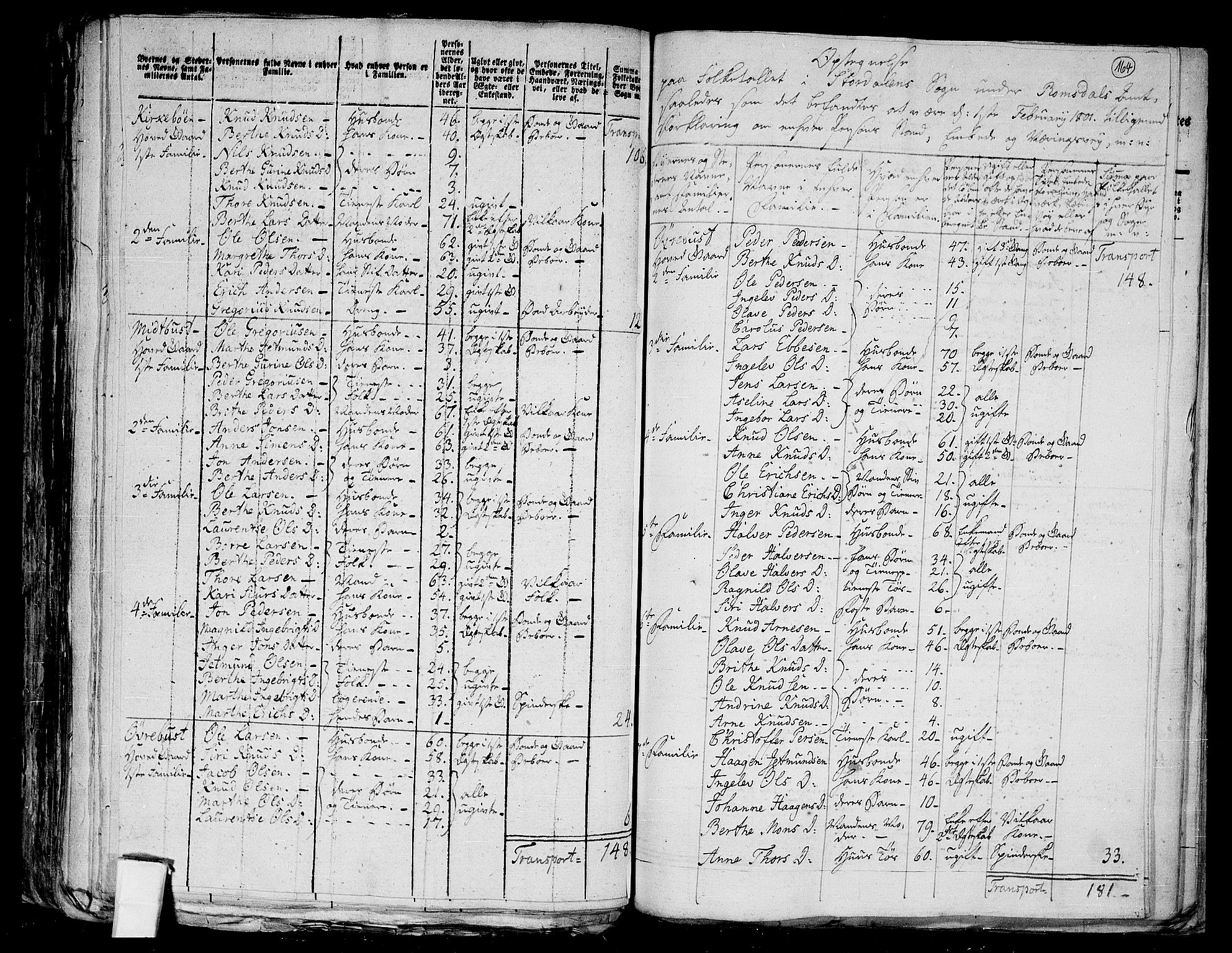 RA, 1801 census for 1525P Stranda, 1801, p. 163b-164a