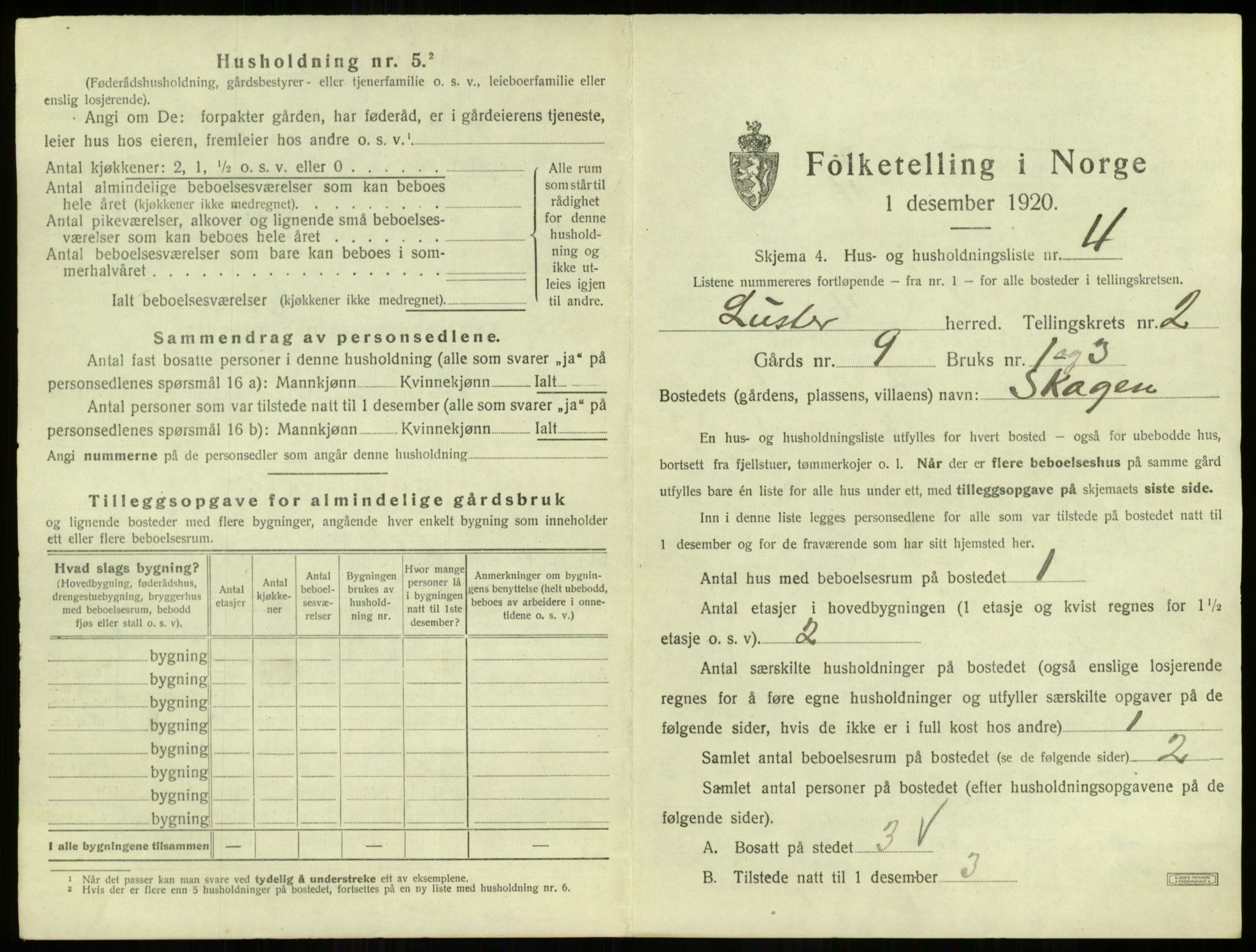 SAB, 1920 census for Luster, 1920, p. 119