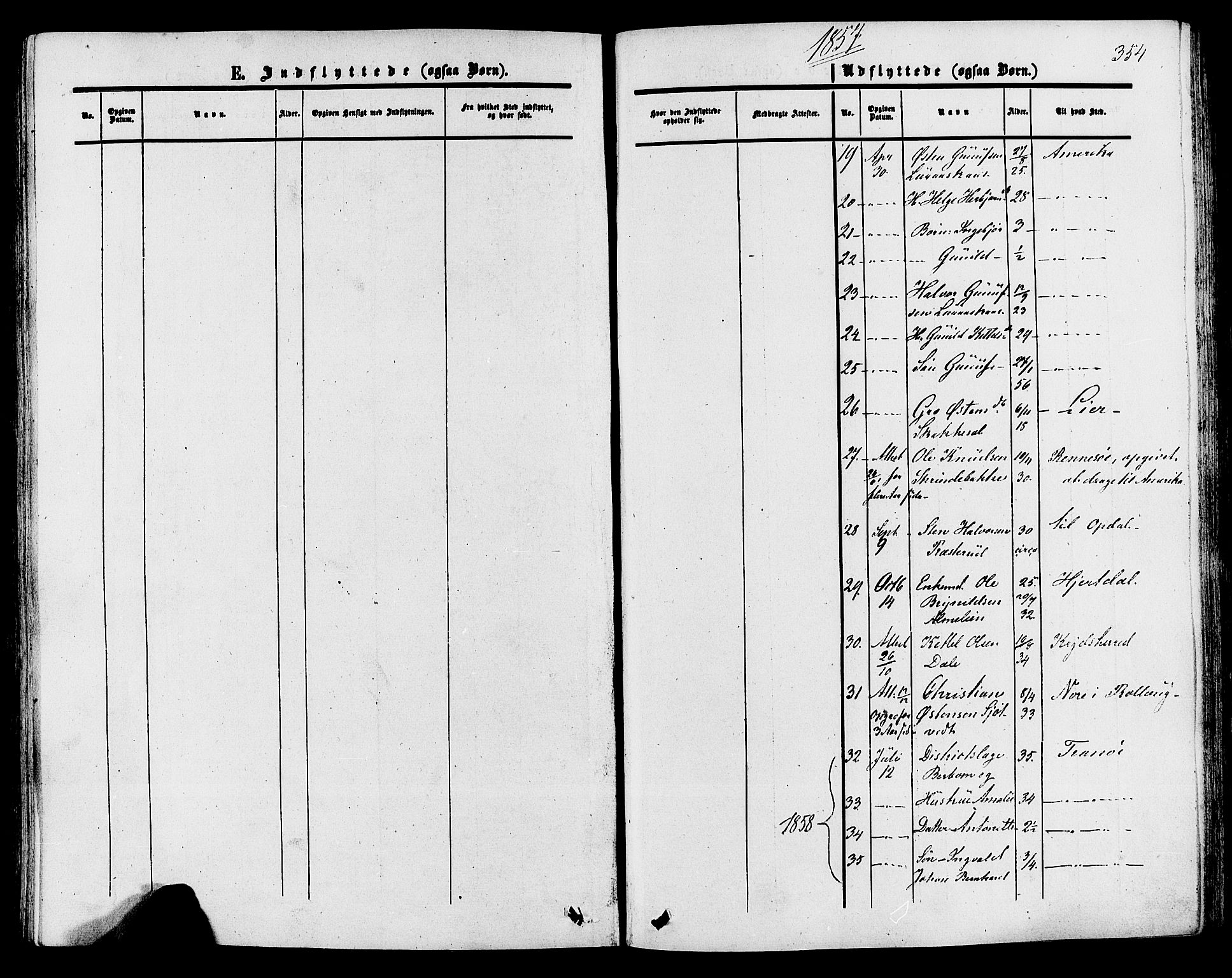 Tinn kirkebøker, SAKO/A-308/F/Fa/L0006: Parish register (official) no. I 6, 1857-1878, p. 354