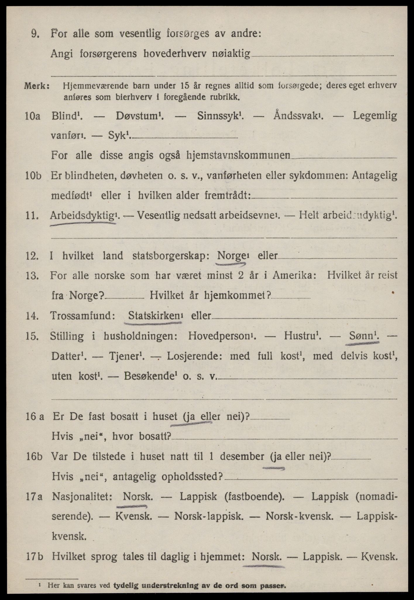 SAT, 1920 census for Lensvik, 1920, p. 669