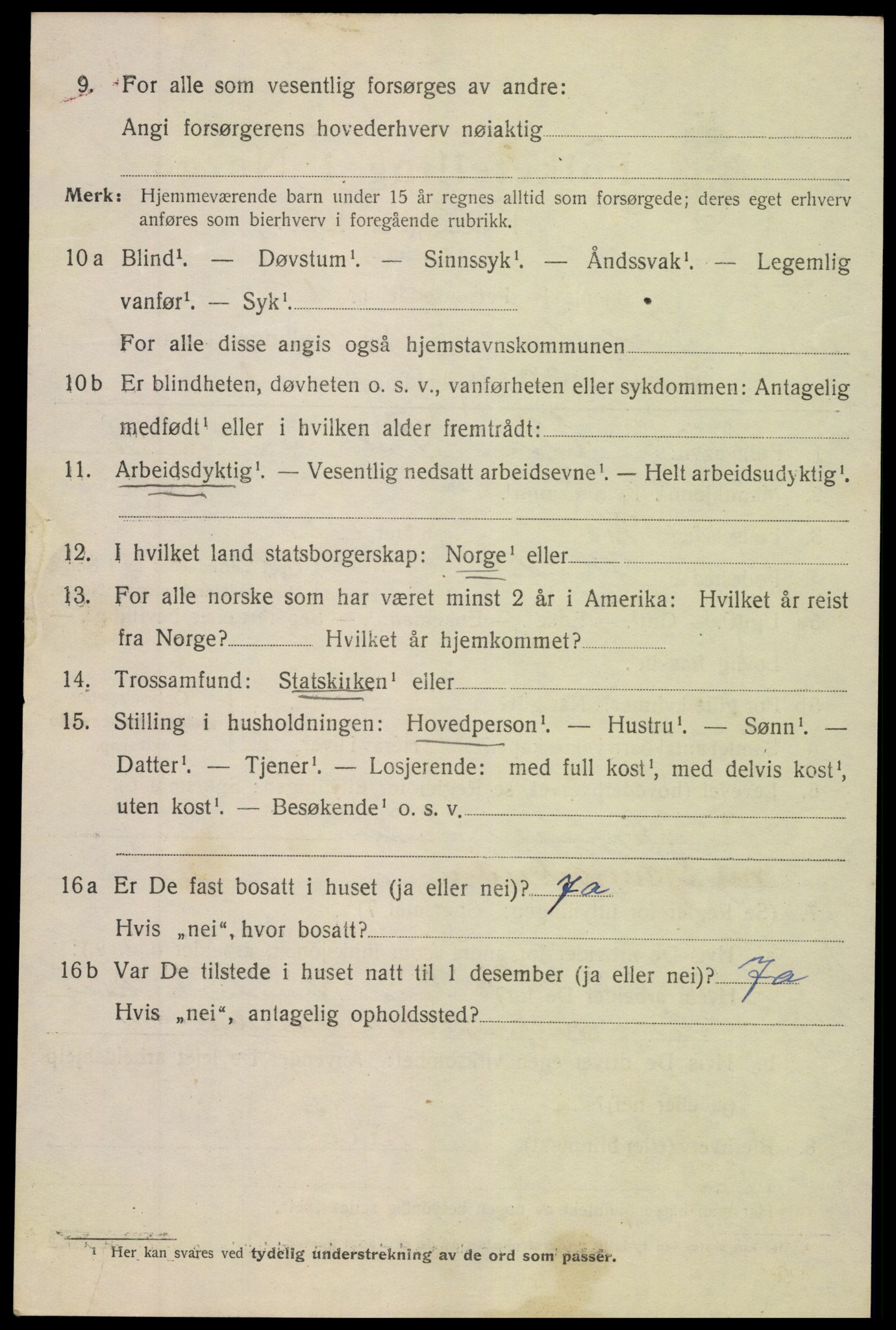 SAK, 1920 census for Tvedestrand, 1920, p. 1592