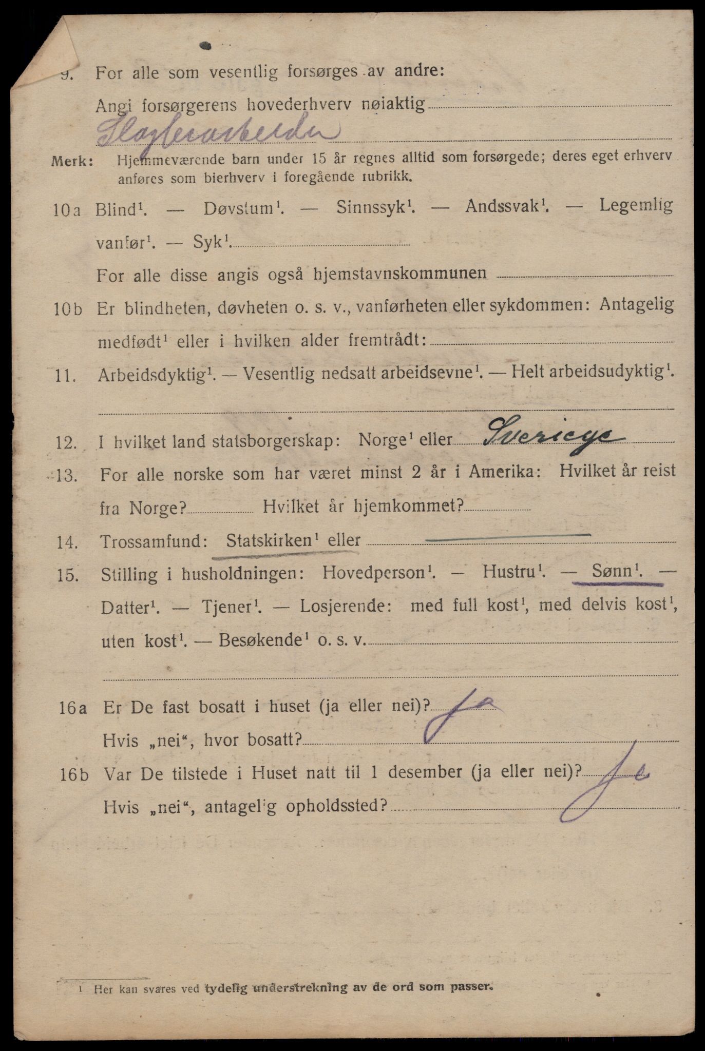 SAT, 1920 census for Trondheim, 1920, p. 141037