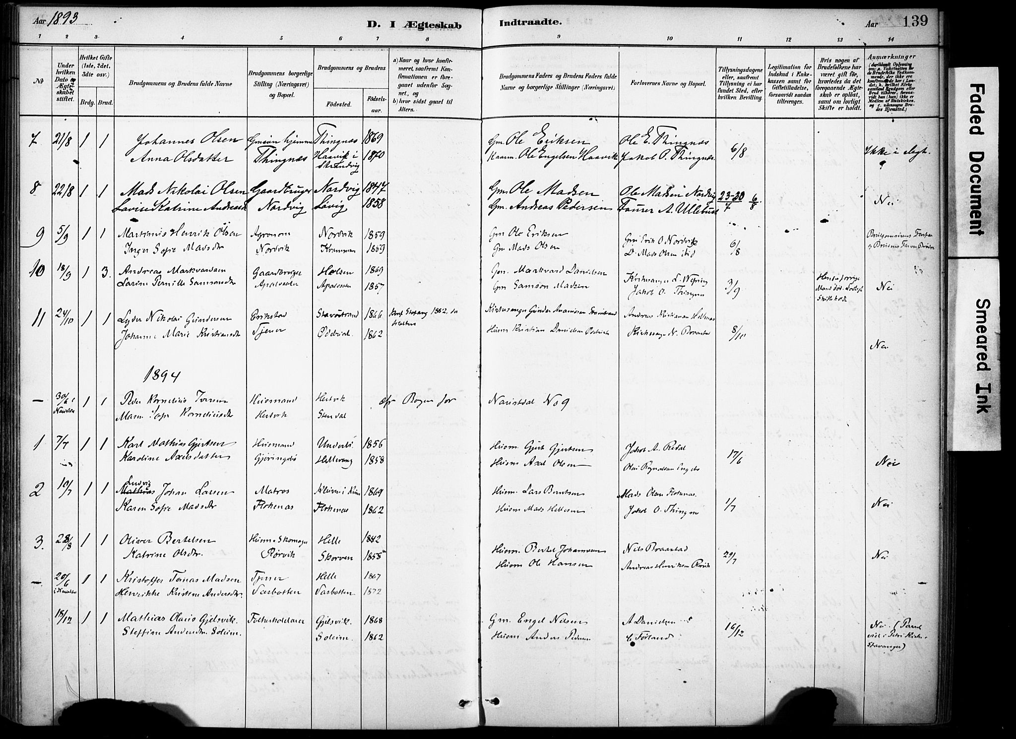 Førde sokneprestembete, SAB/A-79901/H/Haa/Haae/L0001: Parish register (official) no. E 1, 1881-1911, p. 139