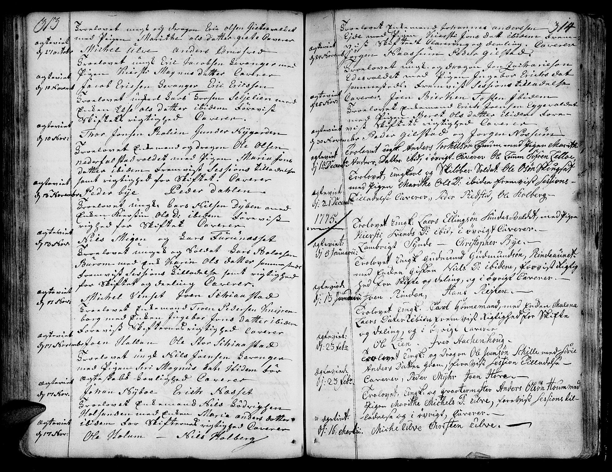 Ministerialprotokoller, klokkerbøker og fødselsregistre - Nord-Trøndelag, AV/SAT-A-1458/717/L0141: Parish register (official) no. 717A01, 1747-1803, p. 313-314