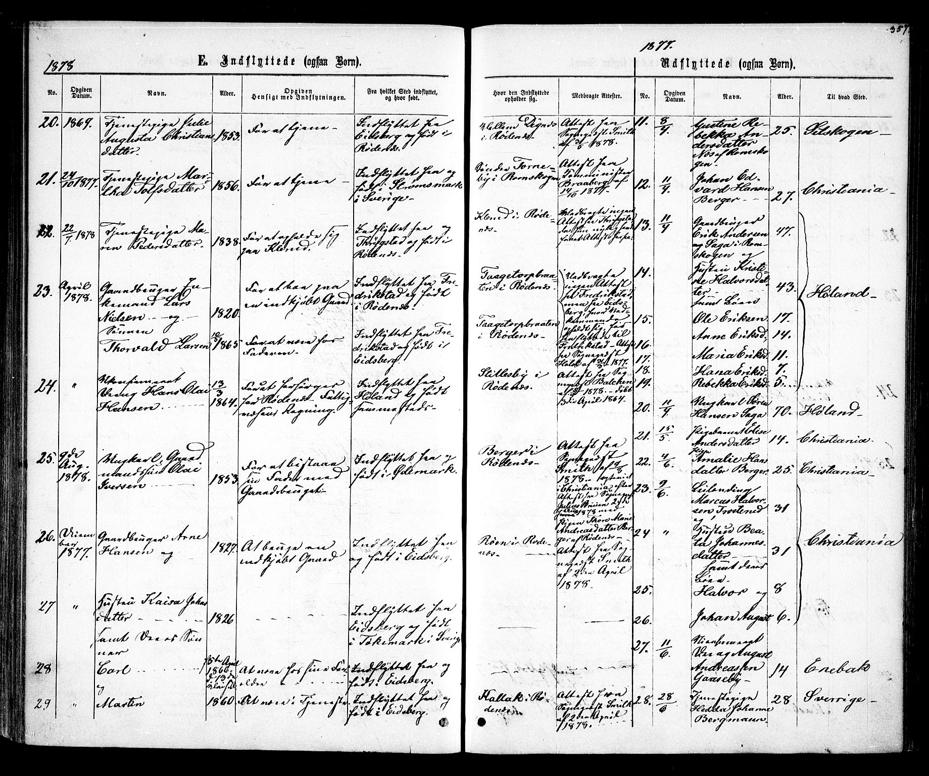 Rødenes prestekontor Kirkebøker, AV/SAO-A-2005/F/Fa/L0008: Parish register (official) no. I 8, 1869-1879, p. 357