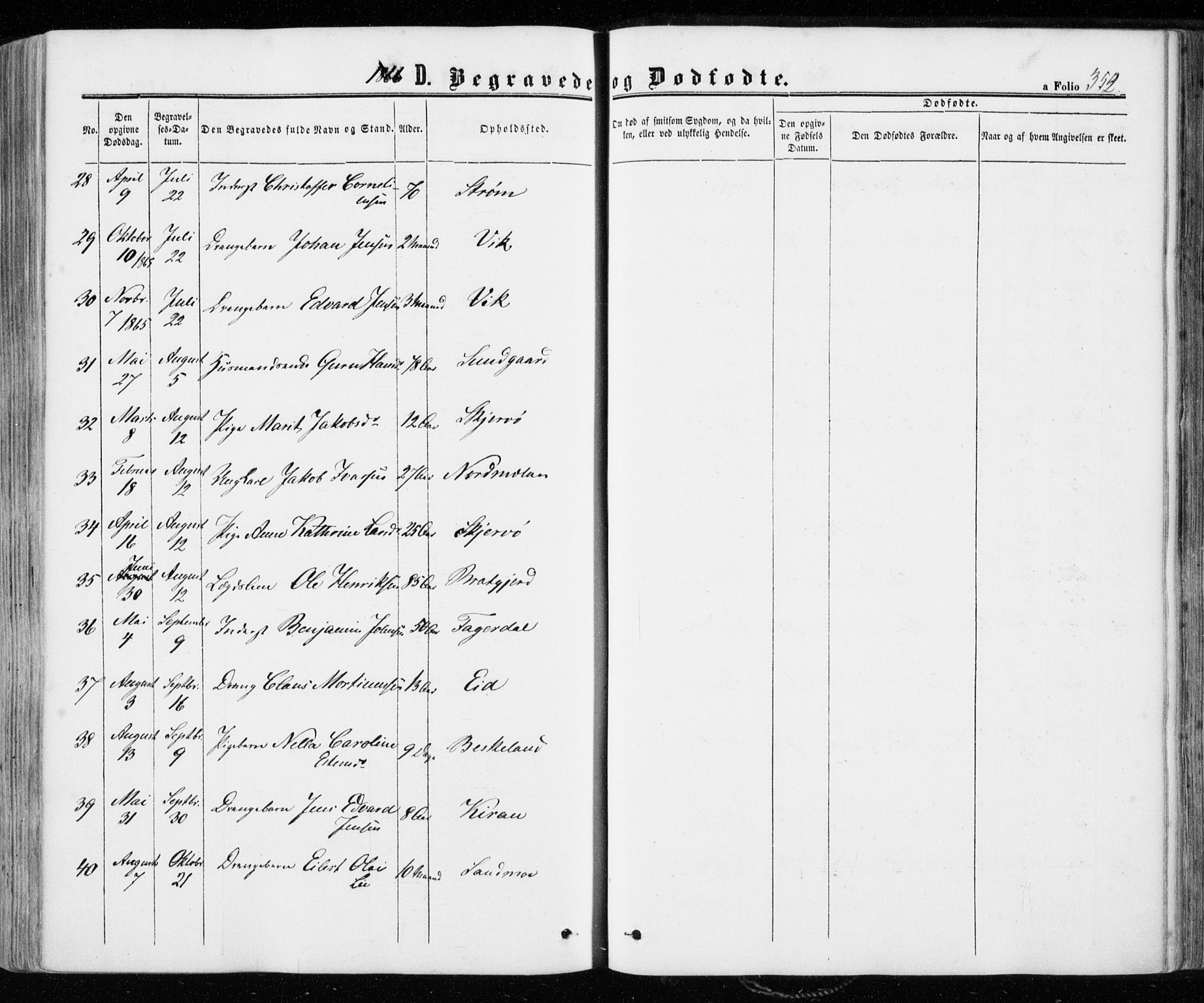 Ministerialprotokoller, klokkerbøker og fødselsregistre - Sør-Trøndelag, SAT/A-1456/657/L0705: Parish register (official) no. 657A06, 1858-1867, p. 352