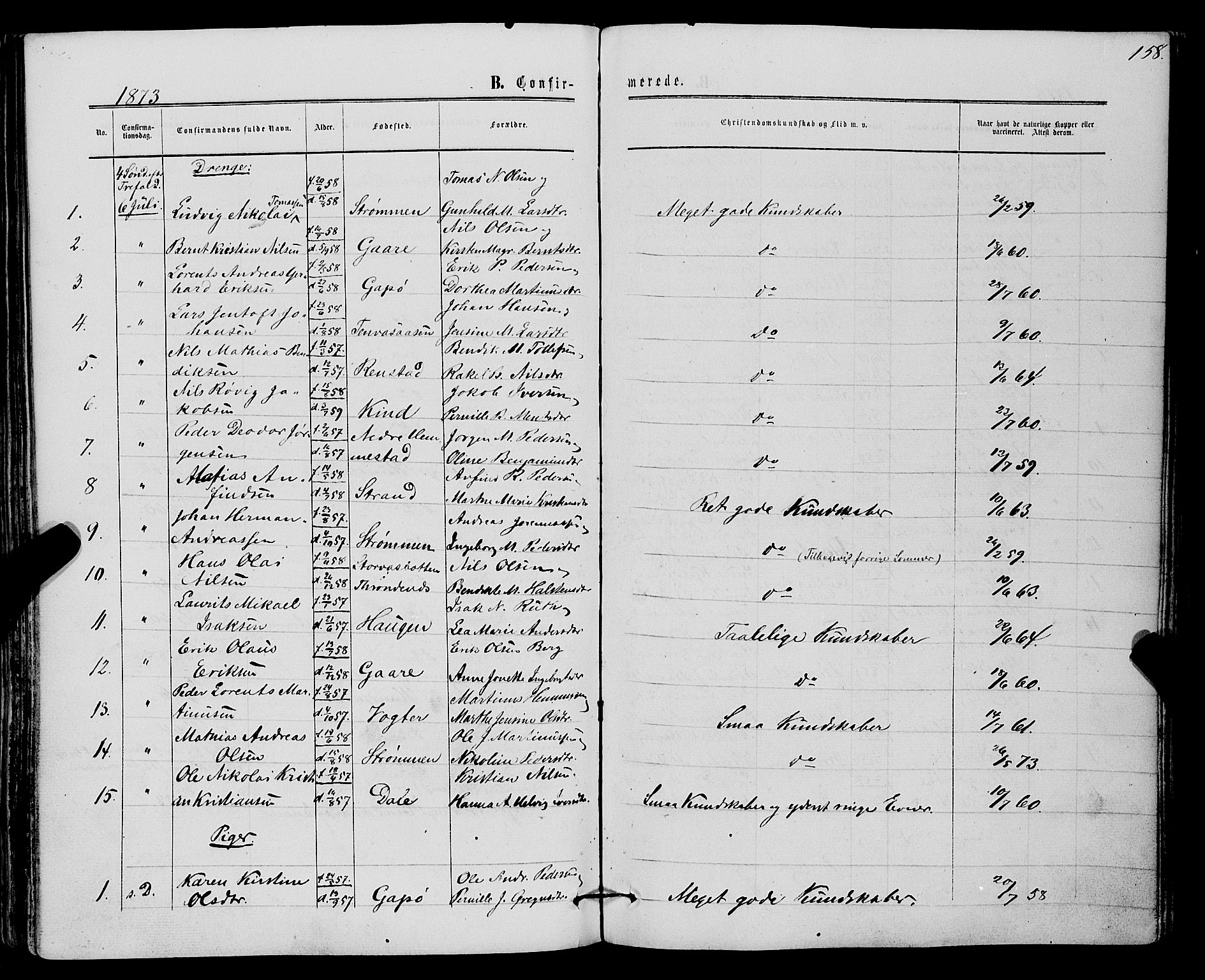 Kvæfjord sokneprestkontor, SATØ/S-1323/G/Ga/Gaa/L0004kirke: Parish register (official) no. 4, 1857-1877, p. 158