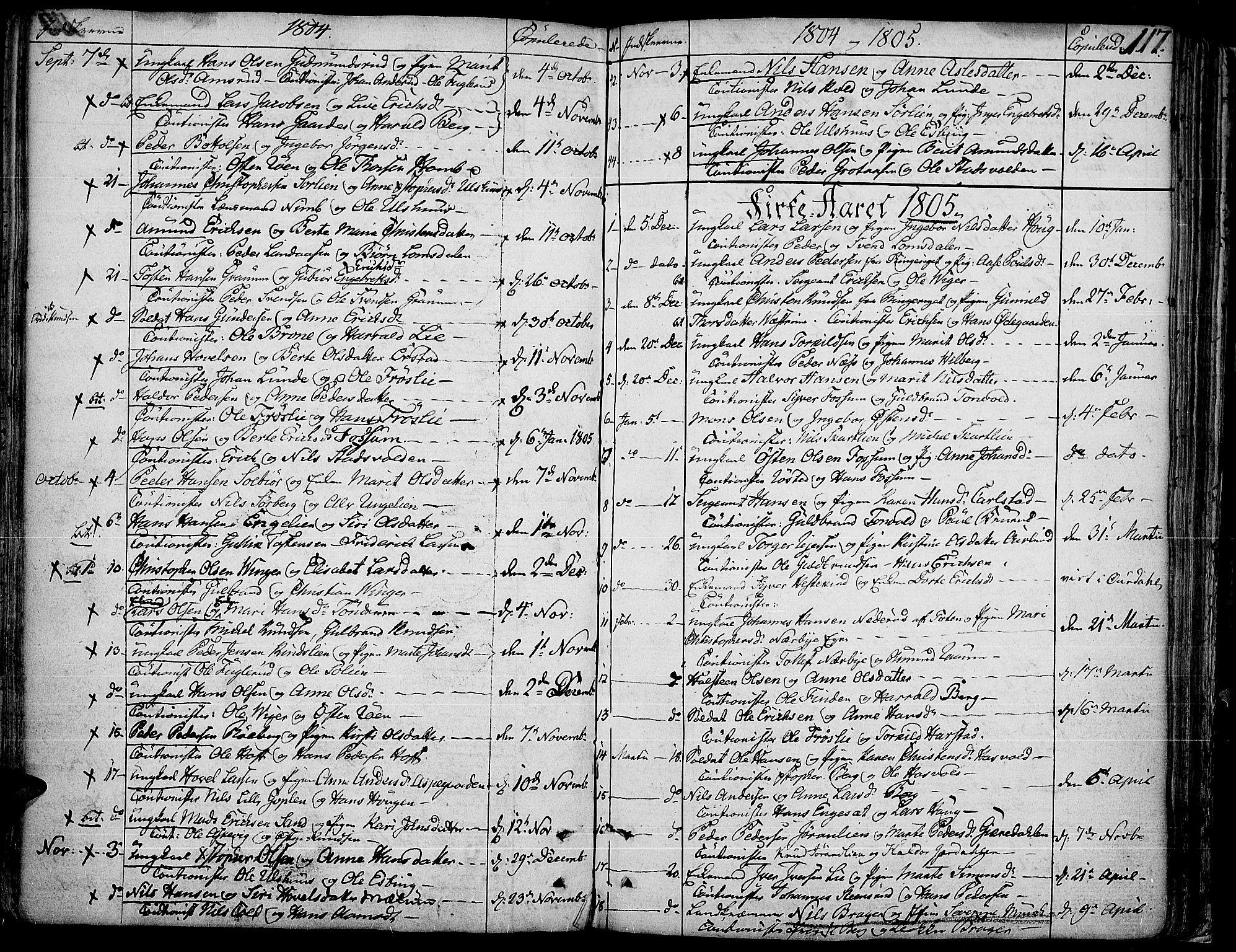 Land prestekontor, SAH/PREST-120/H/Ha/Haa/L0006: Parish register (official) no. 6, 1784-1813, p. 117