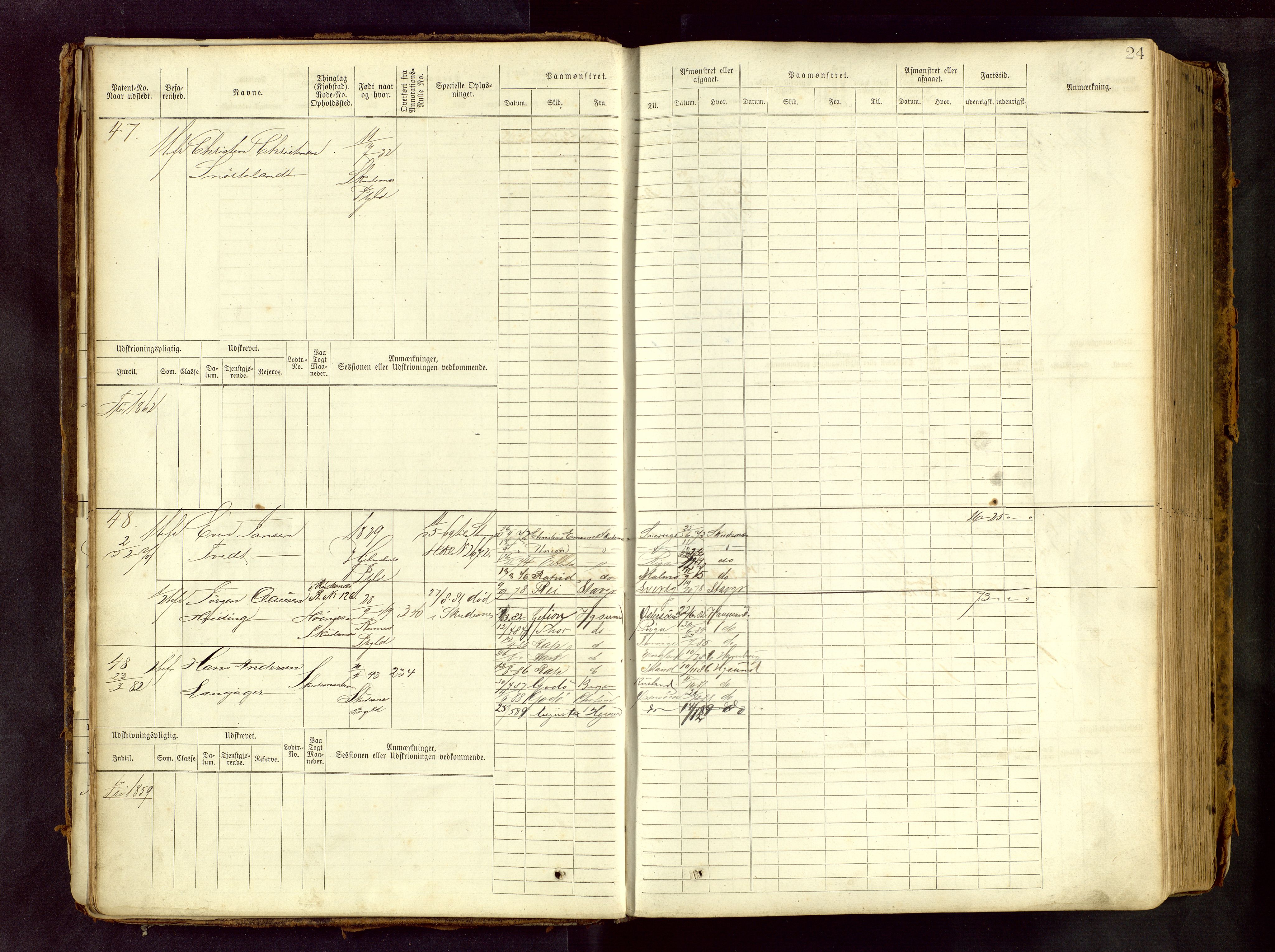 Haugesund sjømannskontor, AV/SAST-A-102007/F/Fb/Fbb/L0001: Sjøfartsrulle Skudenes krets No 1 - 958, 1860-1948, p. 24